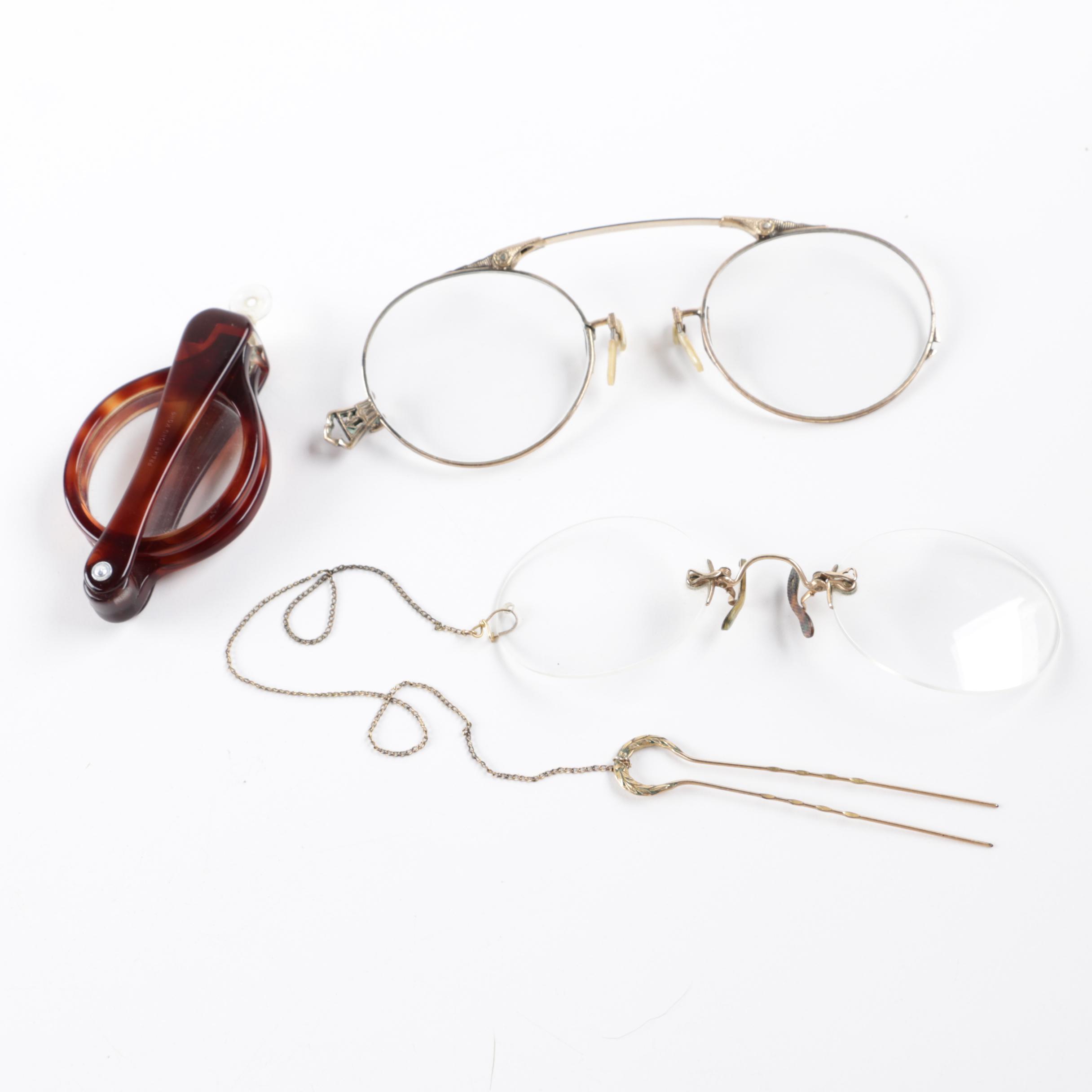 vintage folding eyeglasses