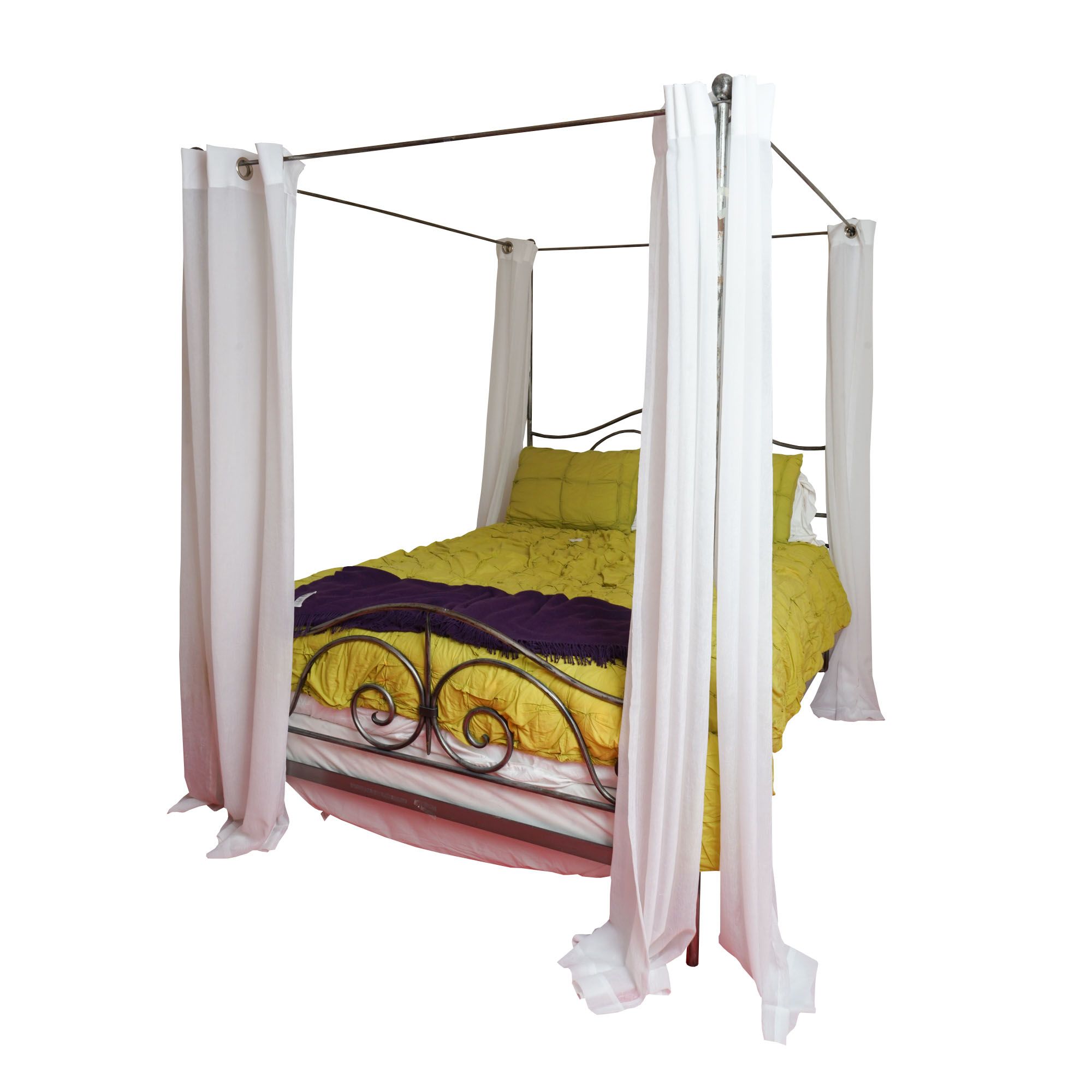 Metal Queen Size Canopy Bed Frame EBTH