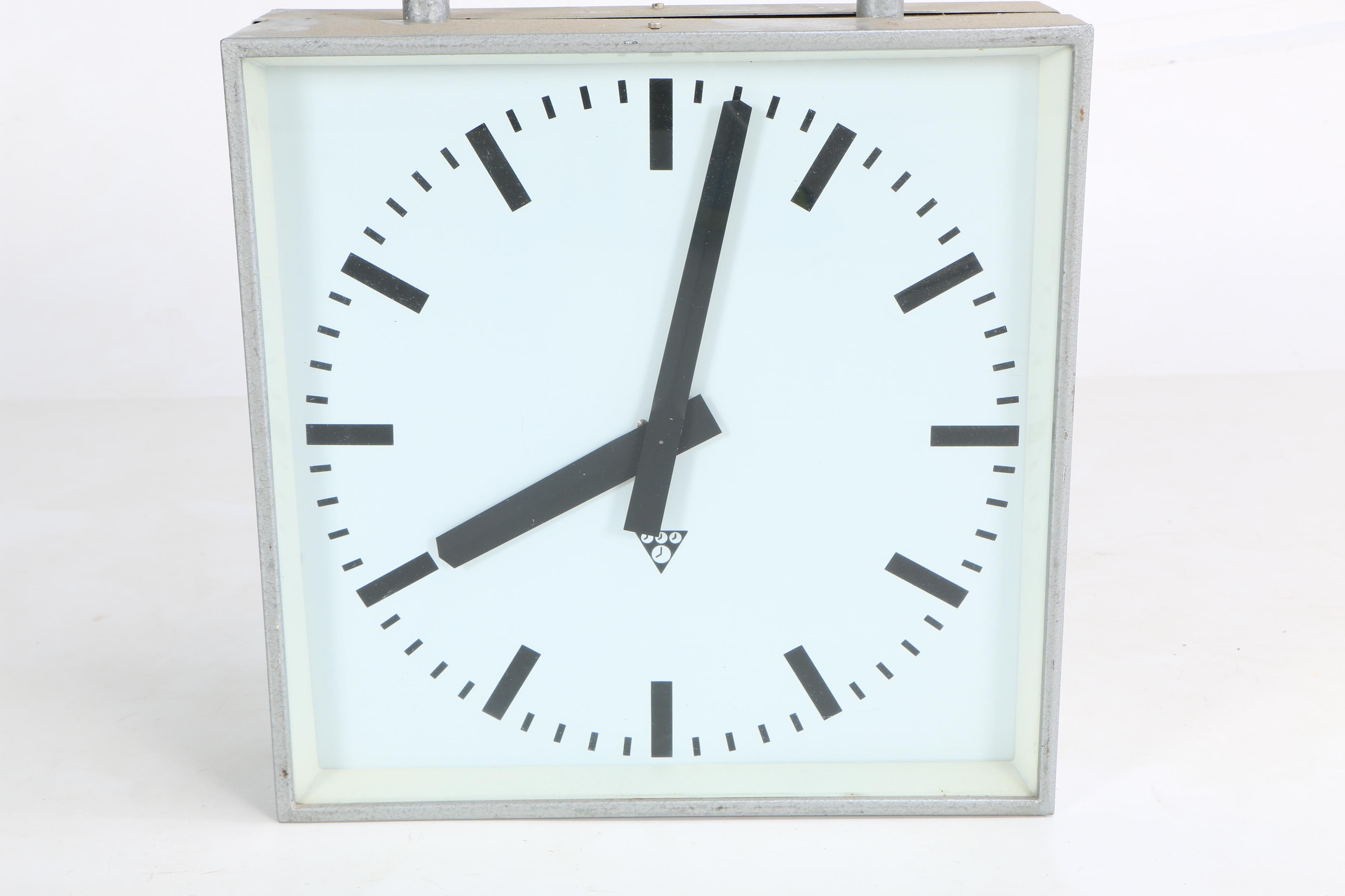 Mid Century Double Sided Railroad Station Clock EBTH