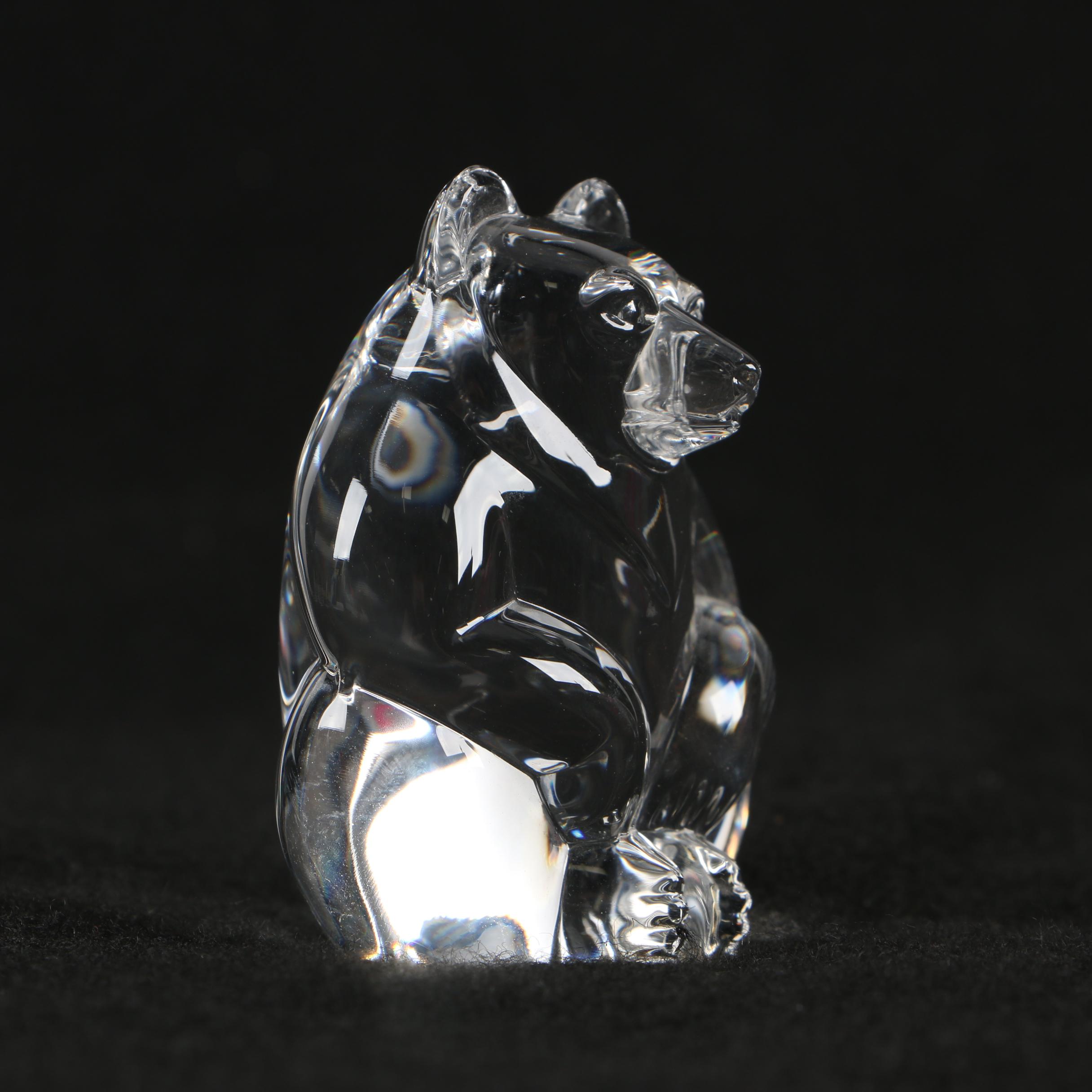 Steuben Glass Bear Hand Cooler EBTH