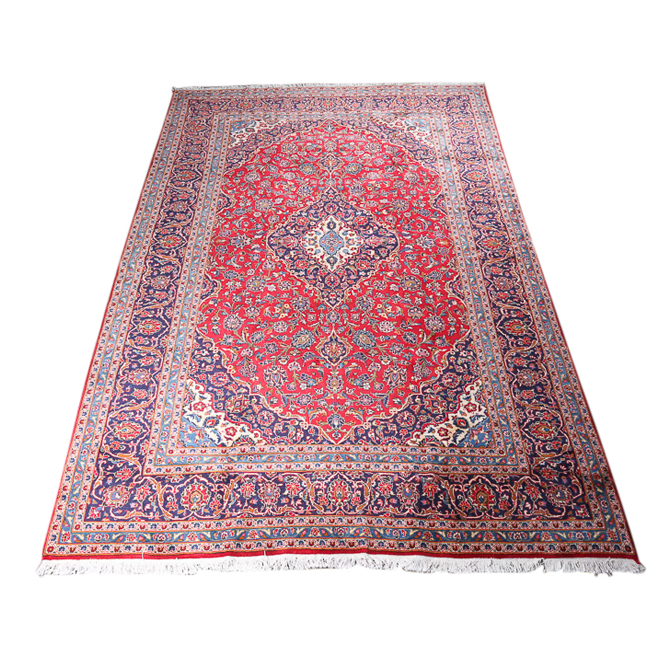 Hand Knotted Persian Ardekan Kashan Wool Room Sized Rug