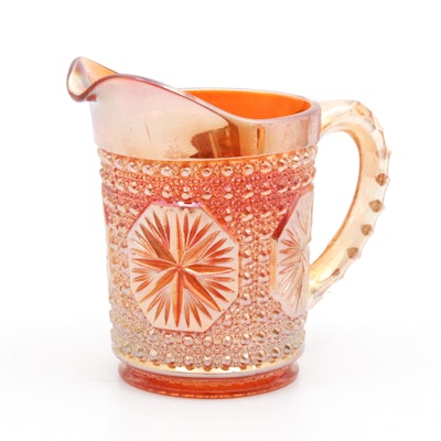 Vintage Imperial "Star Medallion" Carnival Glass Milk Pitcher Vintage Imperial "Star Medallion" Carnival Glass Milk Pitcher