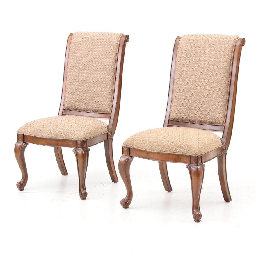 French Provincial Style Upholstered Side Chairs by American Drew