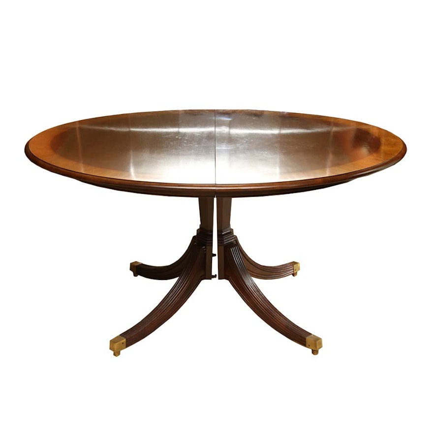 Cool henredon round dining table Mahogany Pedestal Dining Table By Henredon Ebth