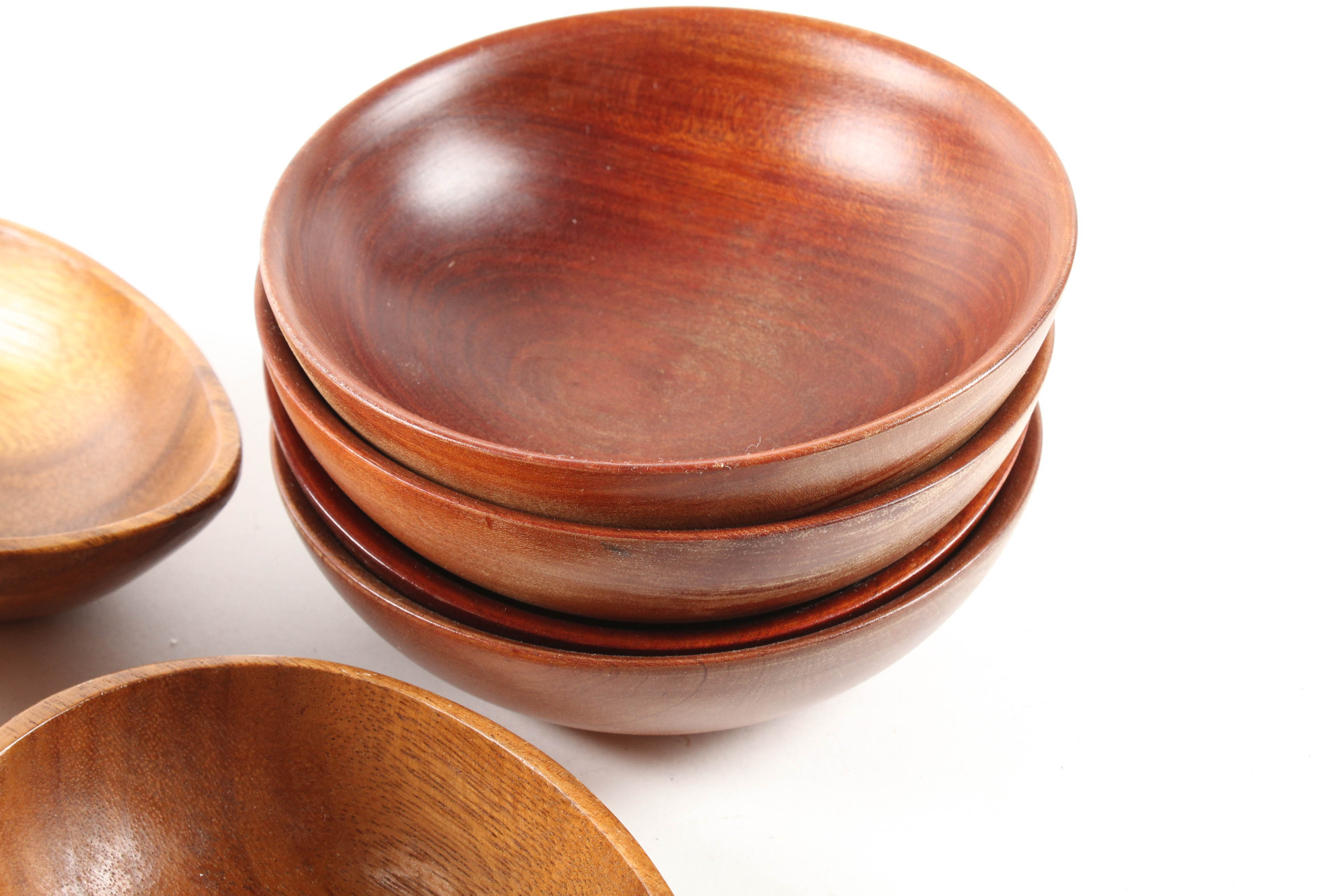 Carved Wooden Dinnerware and Nut Bowl EBTH