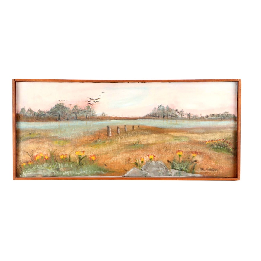 Planey Oil Landscape Painting