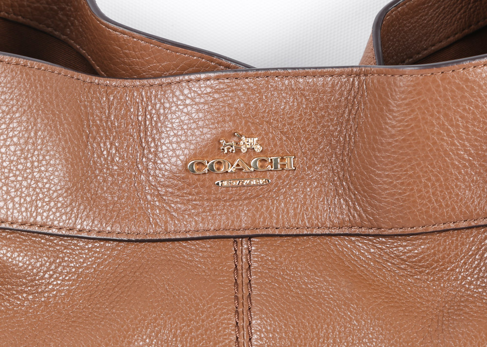 Coach Lexy Saddle Brown Pebbled Leather Shoulder Bag EBTH