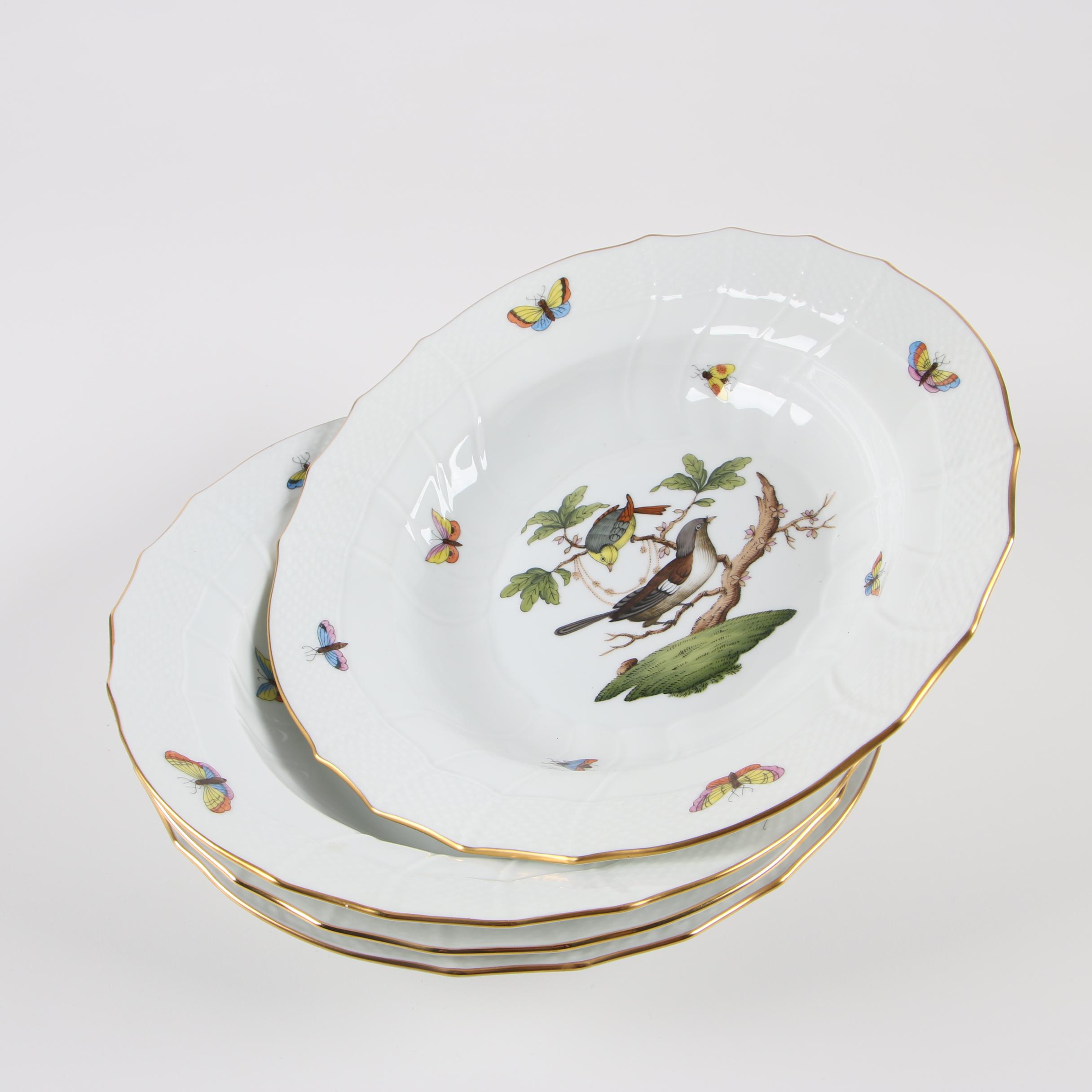 Herend Hungary "Rothschild Bird" Porcelain Serveware EBTH