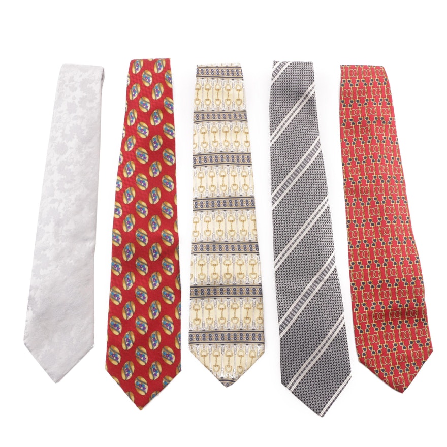 Valentino, Christian Lacroix and Paolo Gucci Silk Neckties