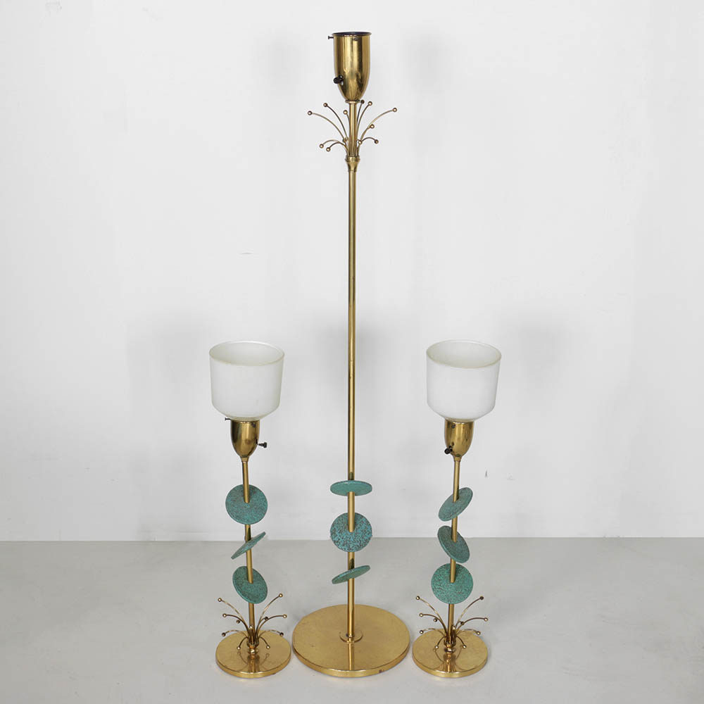 Mid Century Rembrandt Atomic Brass Floor Lamp And Table Lamps Ebth