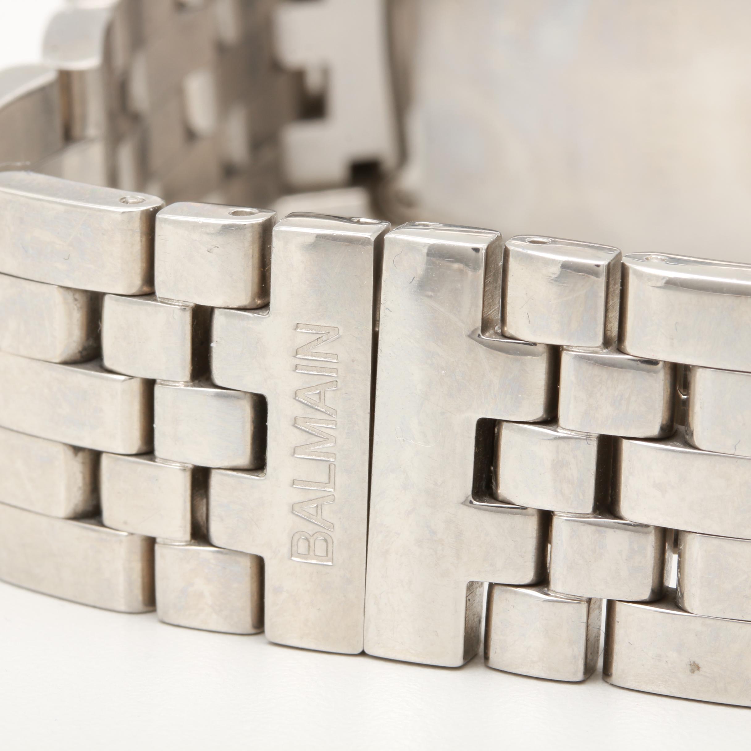 Balmain Stainless Steel Diamond Bezel Chronograph Wristwatch with Date