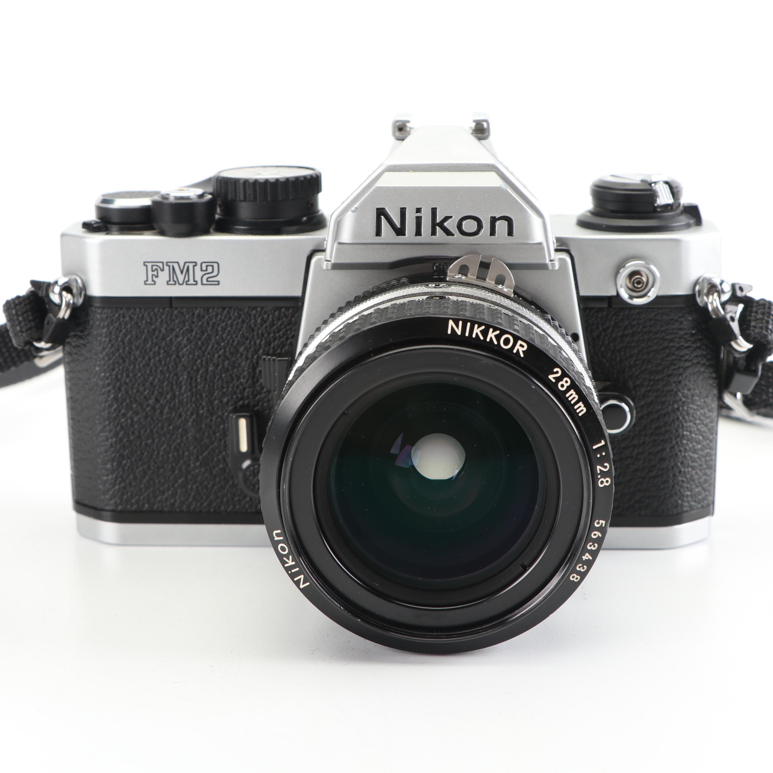 Vintage Nikon FM2 35mm SLR Camera with Bag and Accessories