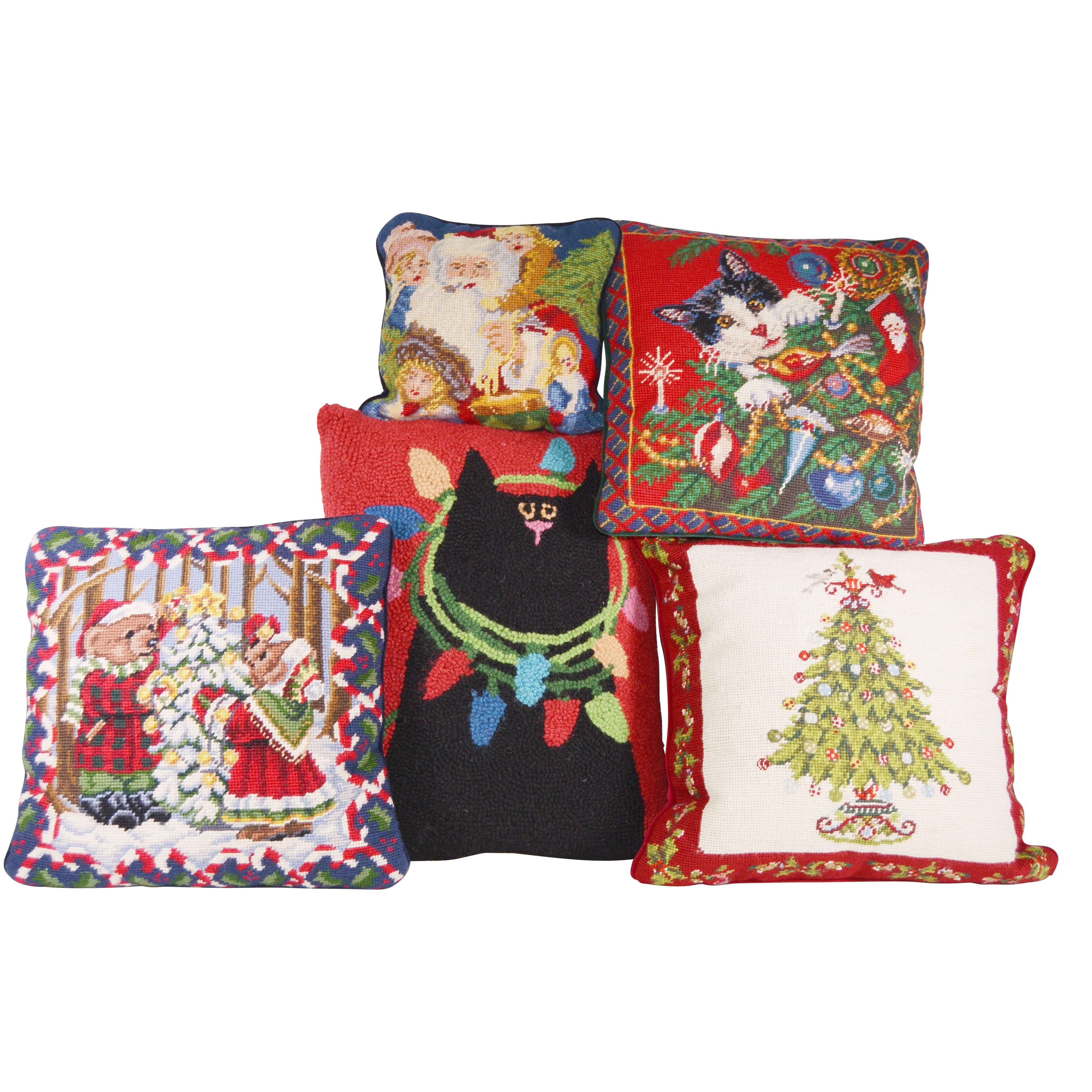 Needlepoint Christmas Pillows Ebth