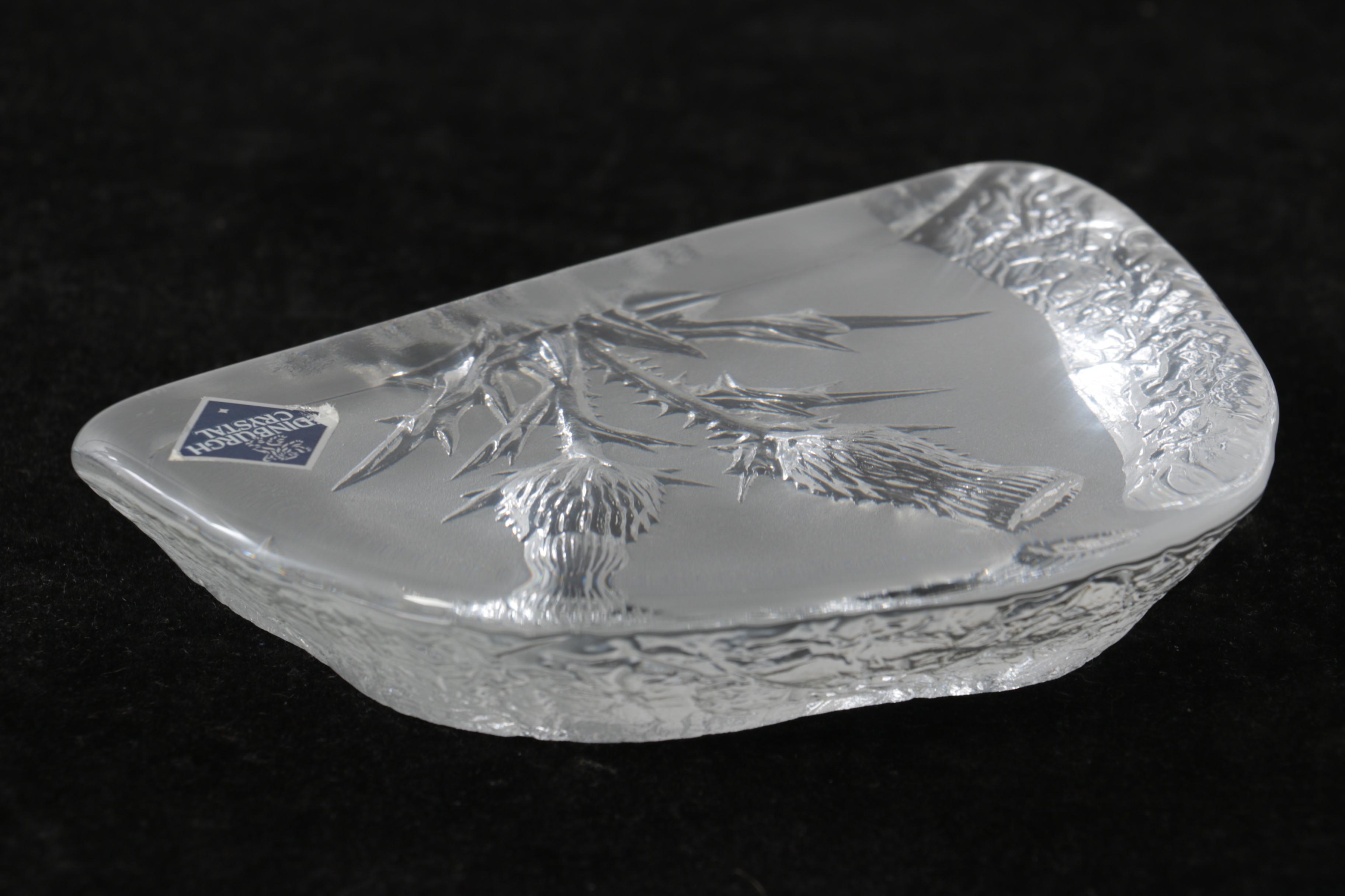 Edinburgh Crystal "Thistle" Paperweight EBTH