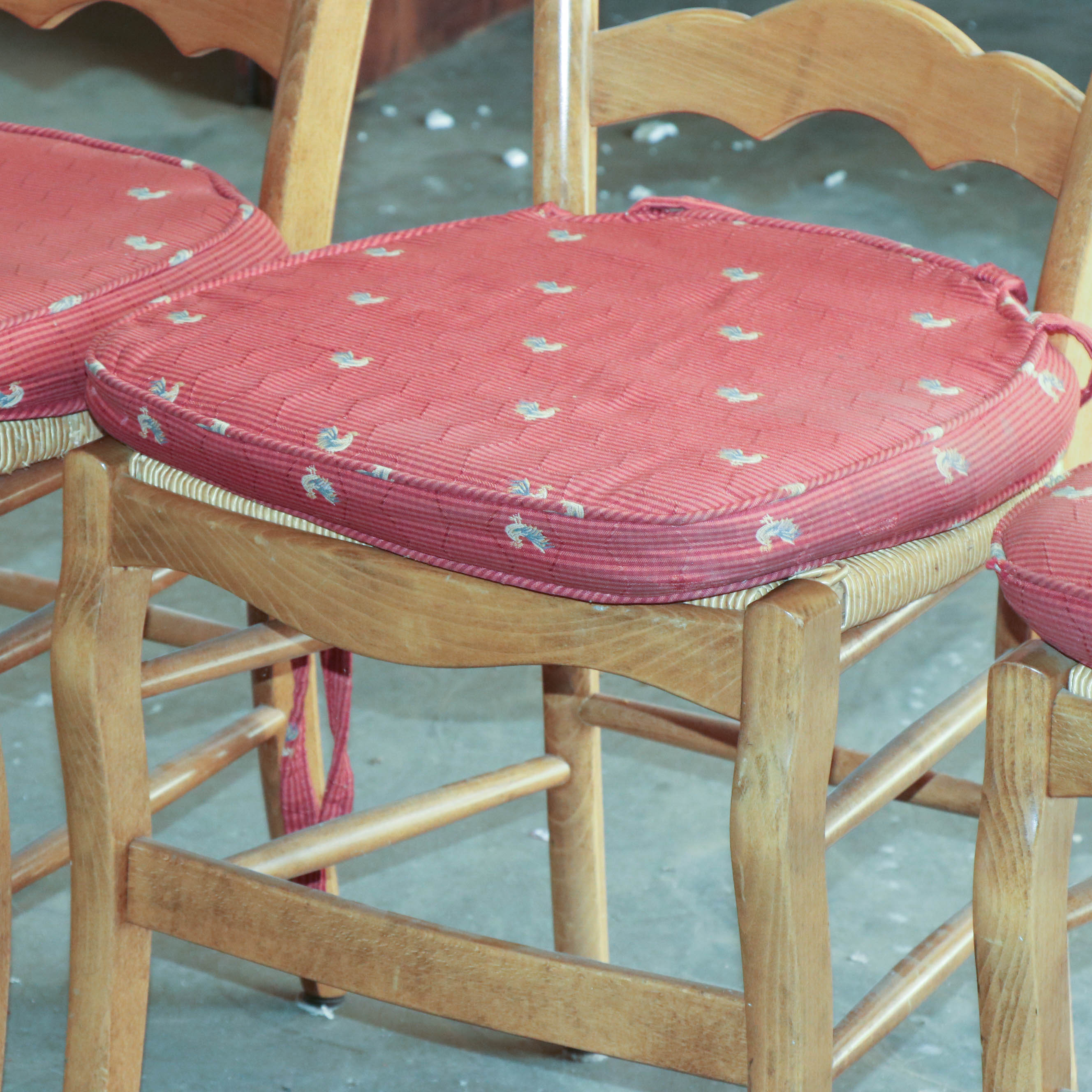 Four Ladder Back Chairs with Rush Seats, 20th Century EBTH