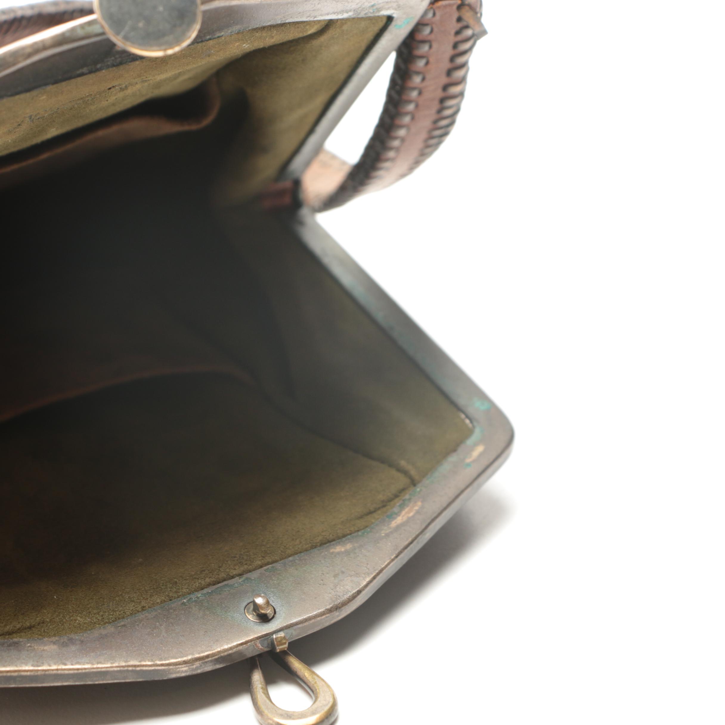 1910s Antique Nocona Bags Arts & Crafts Tooled Leather Frame Bag EBTH