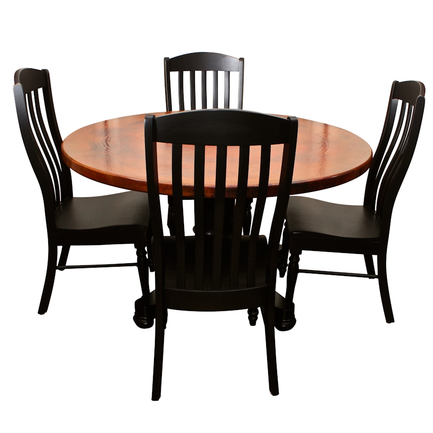 Bassett Furniture Copper Top Dining Table And Chairs