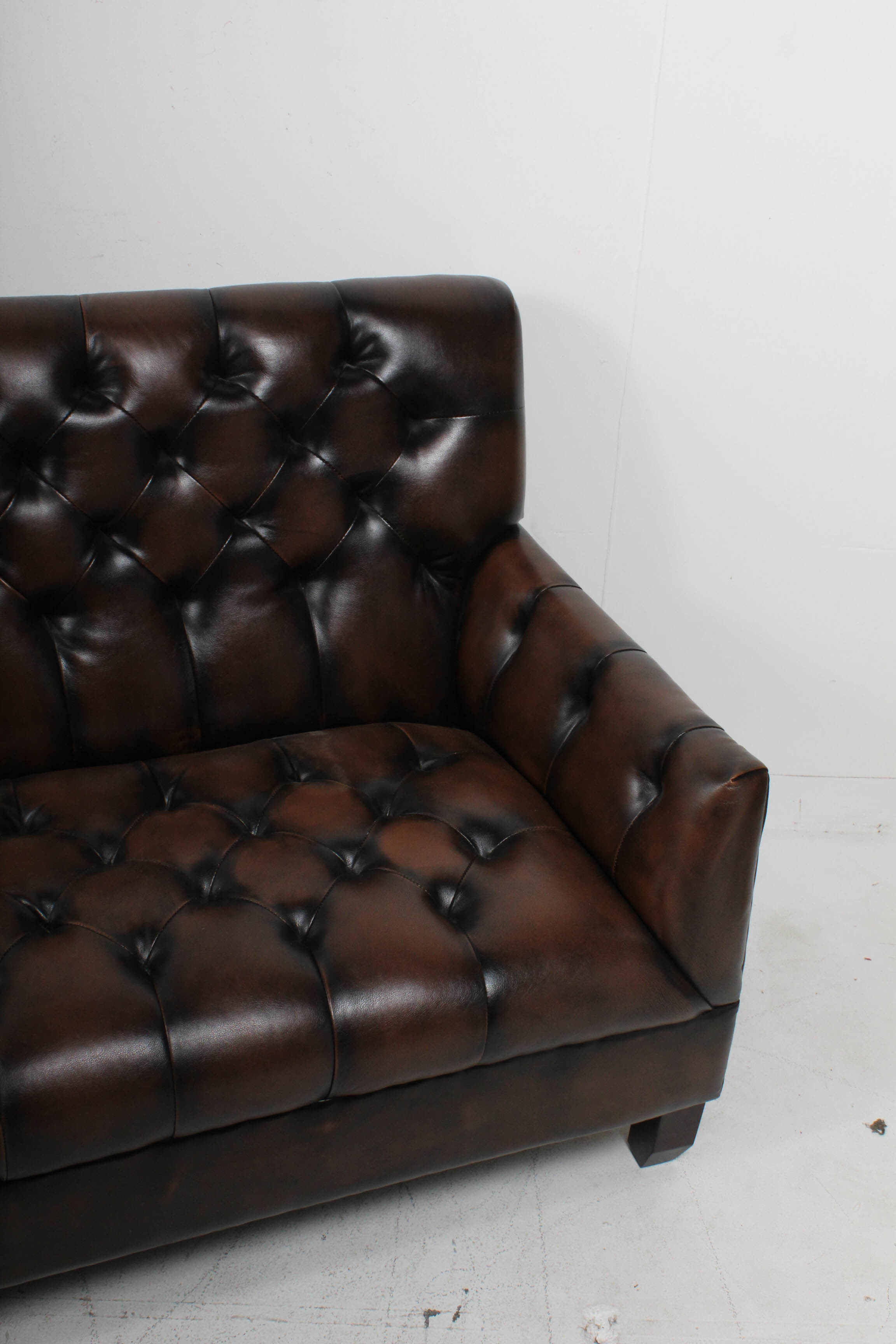 Tufted Faux Leather Sofa EBTH