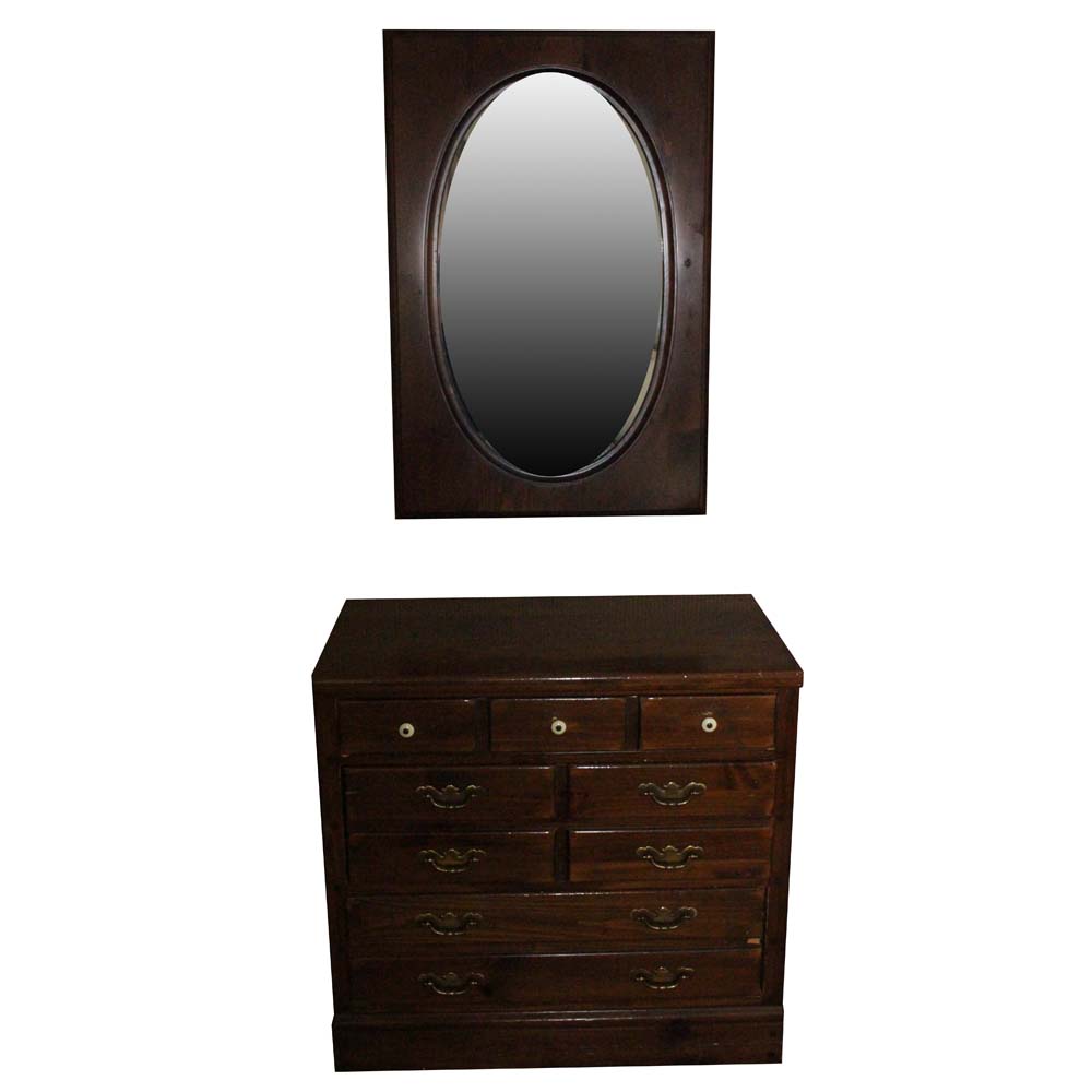 Ethan Allen Vintage Chest of Drawers with Wall Mirror EBTH