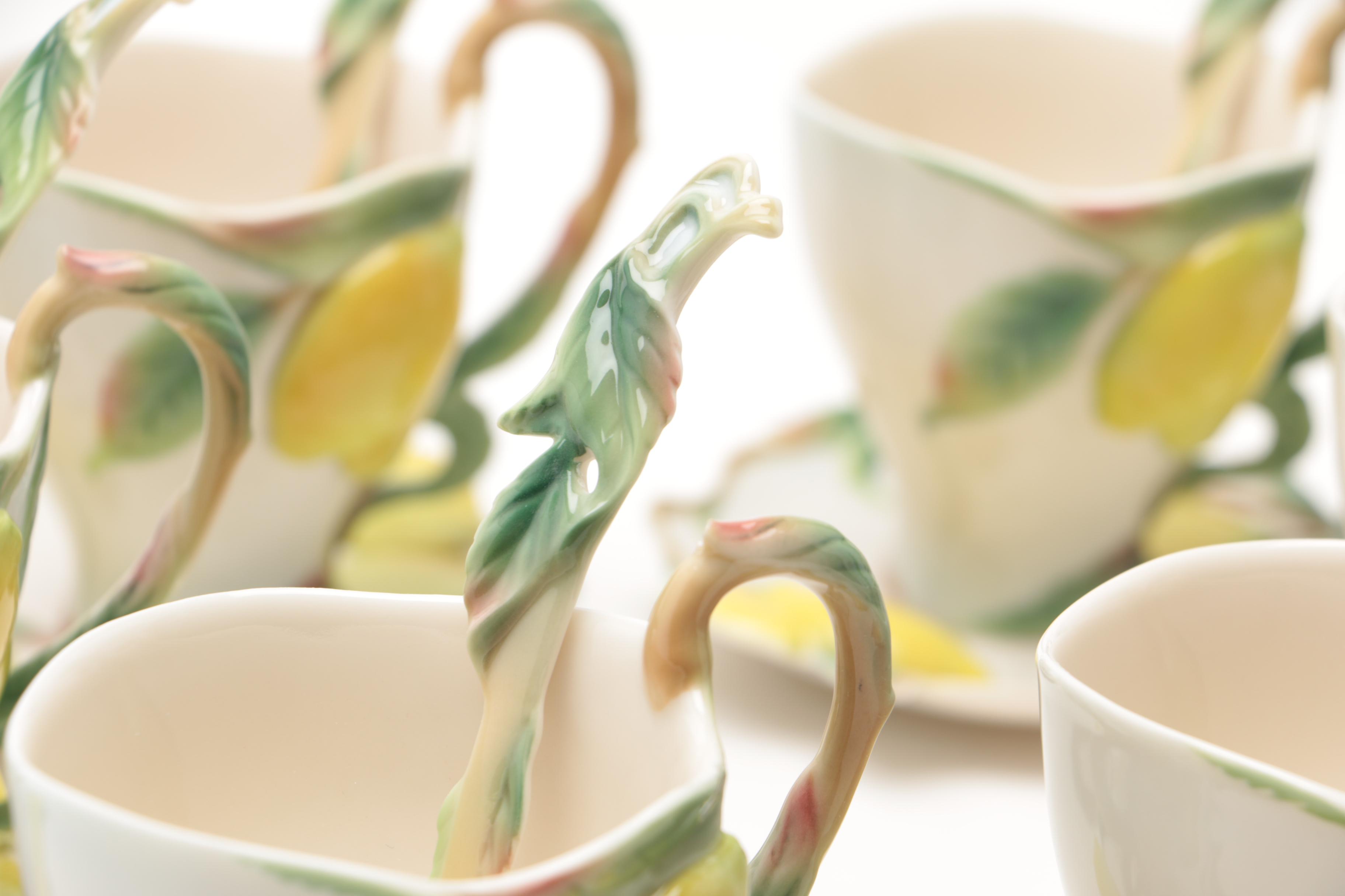 Franz Collection Lemon Tea Cups And Saucers EBTH