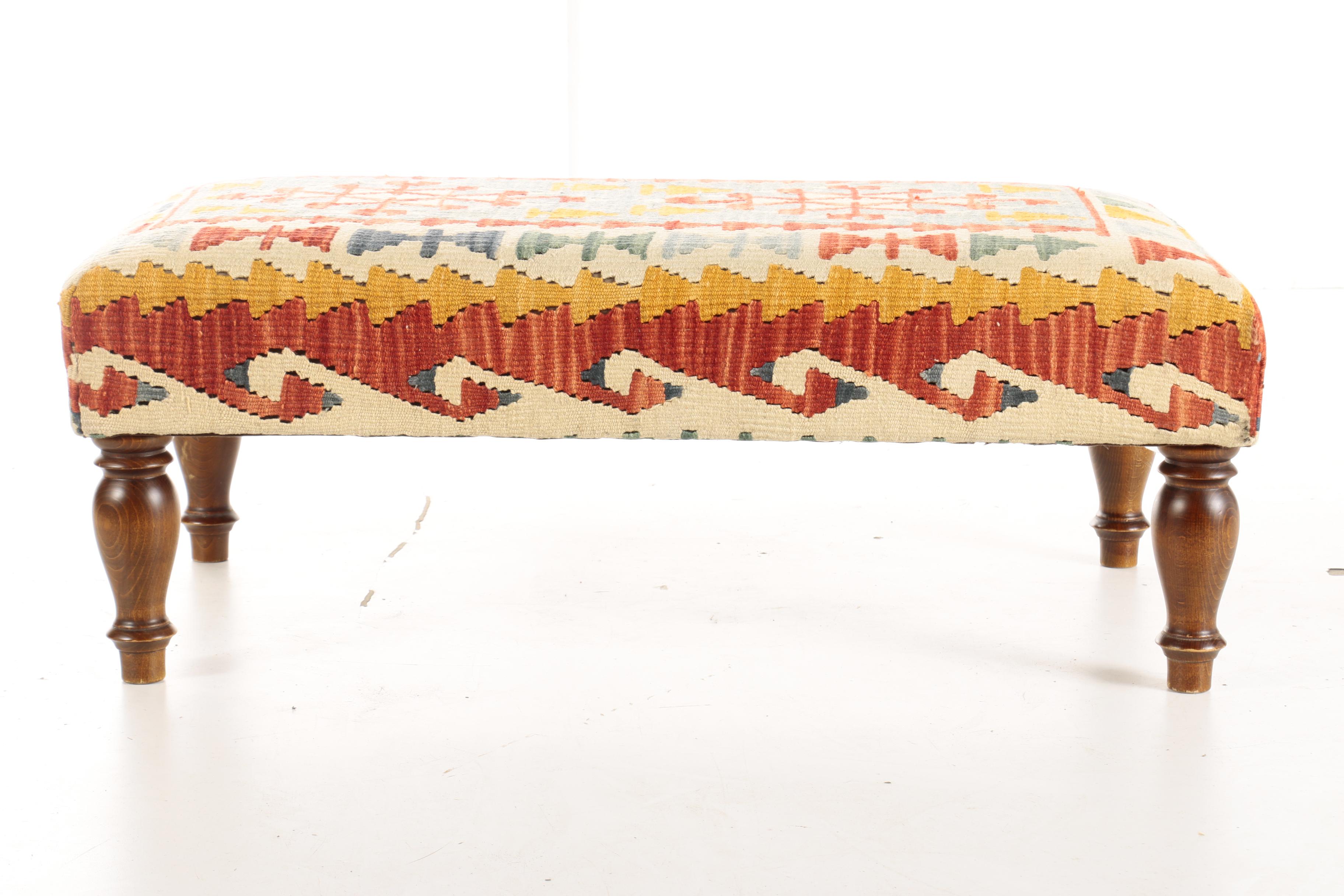 KilimUpholstered Bench, 20th Century EBTH