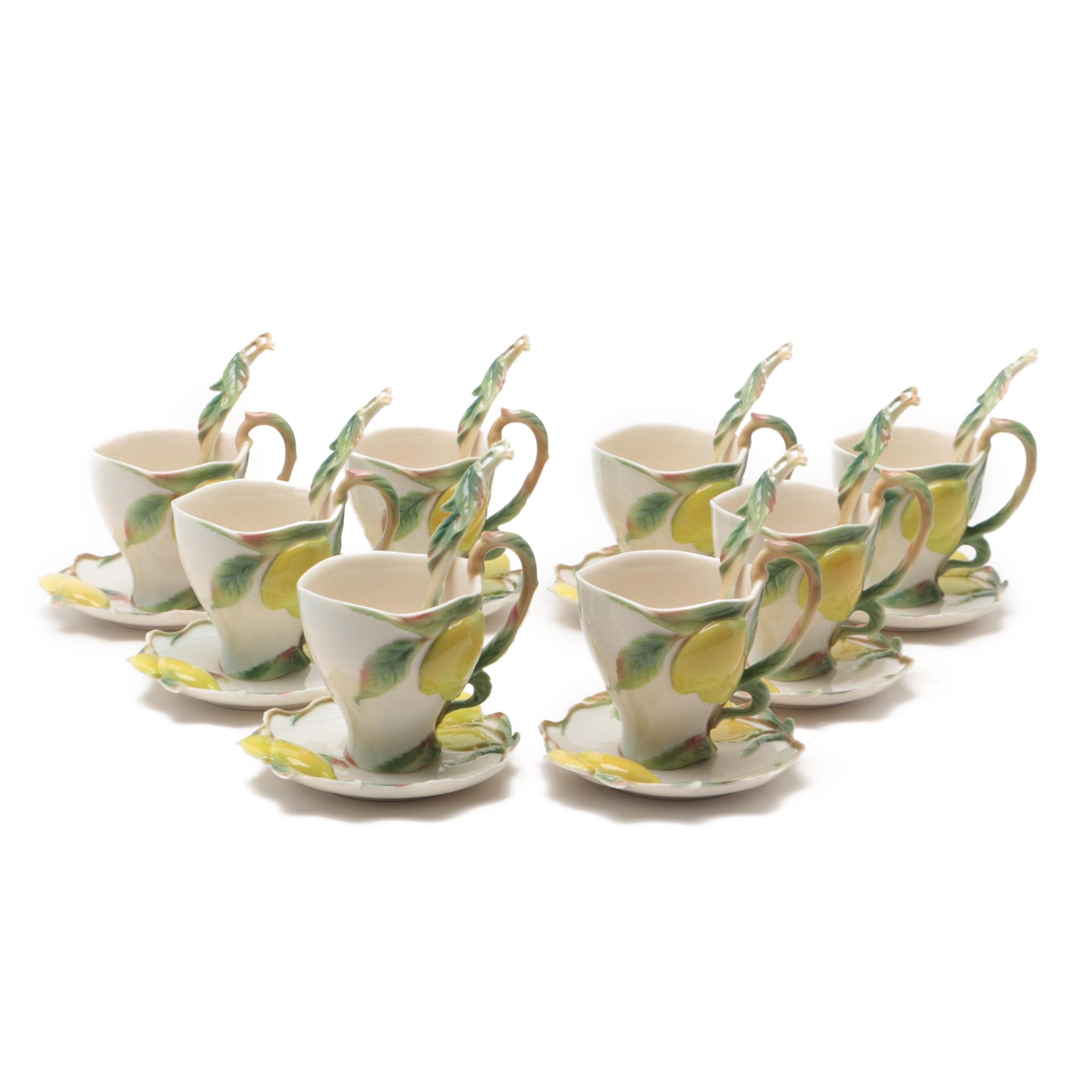 Franz Collection Lemon Tea Cups And Saucers EBTH