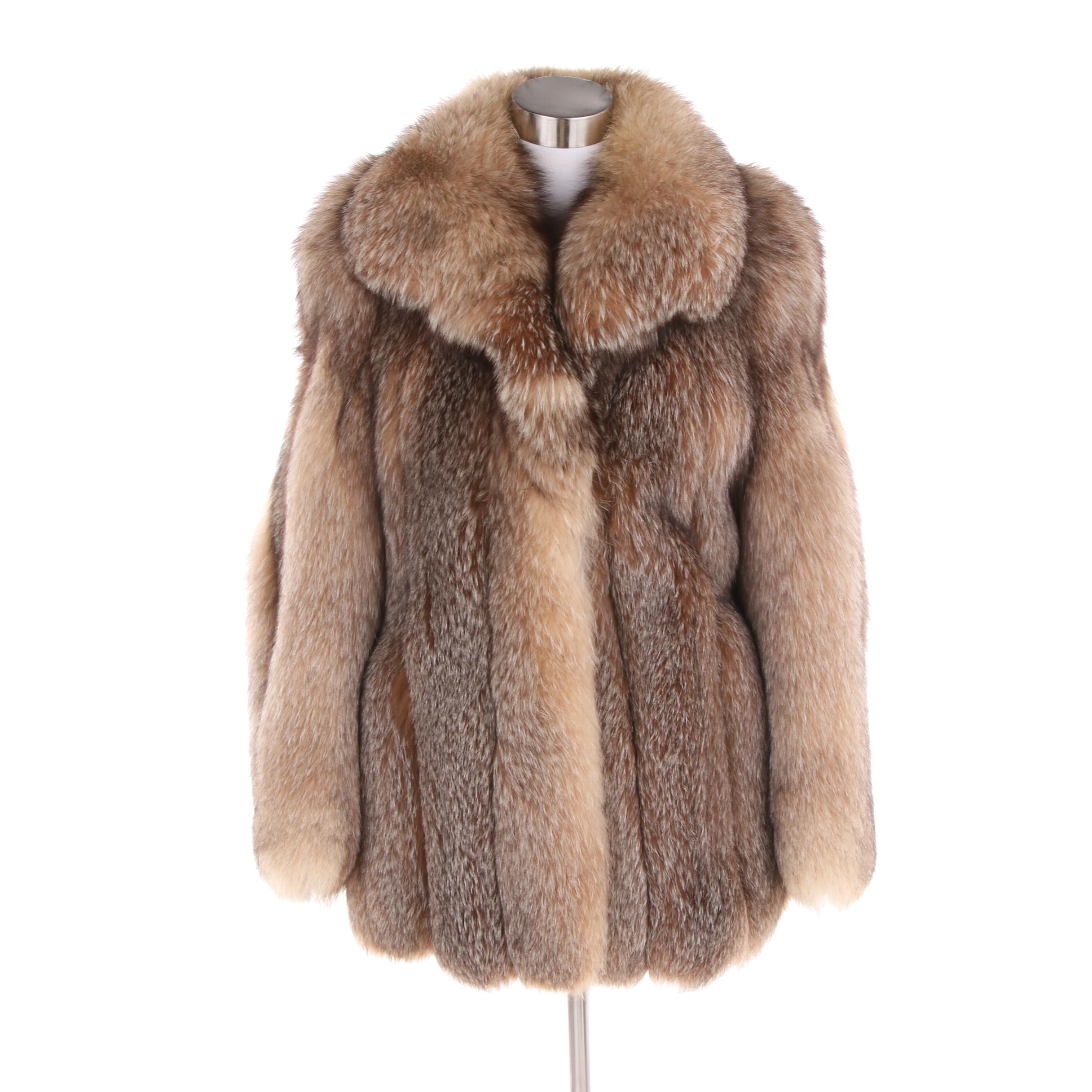 saga fox blue fox fur coat