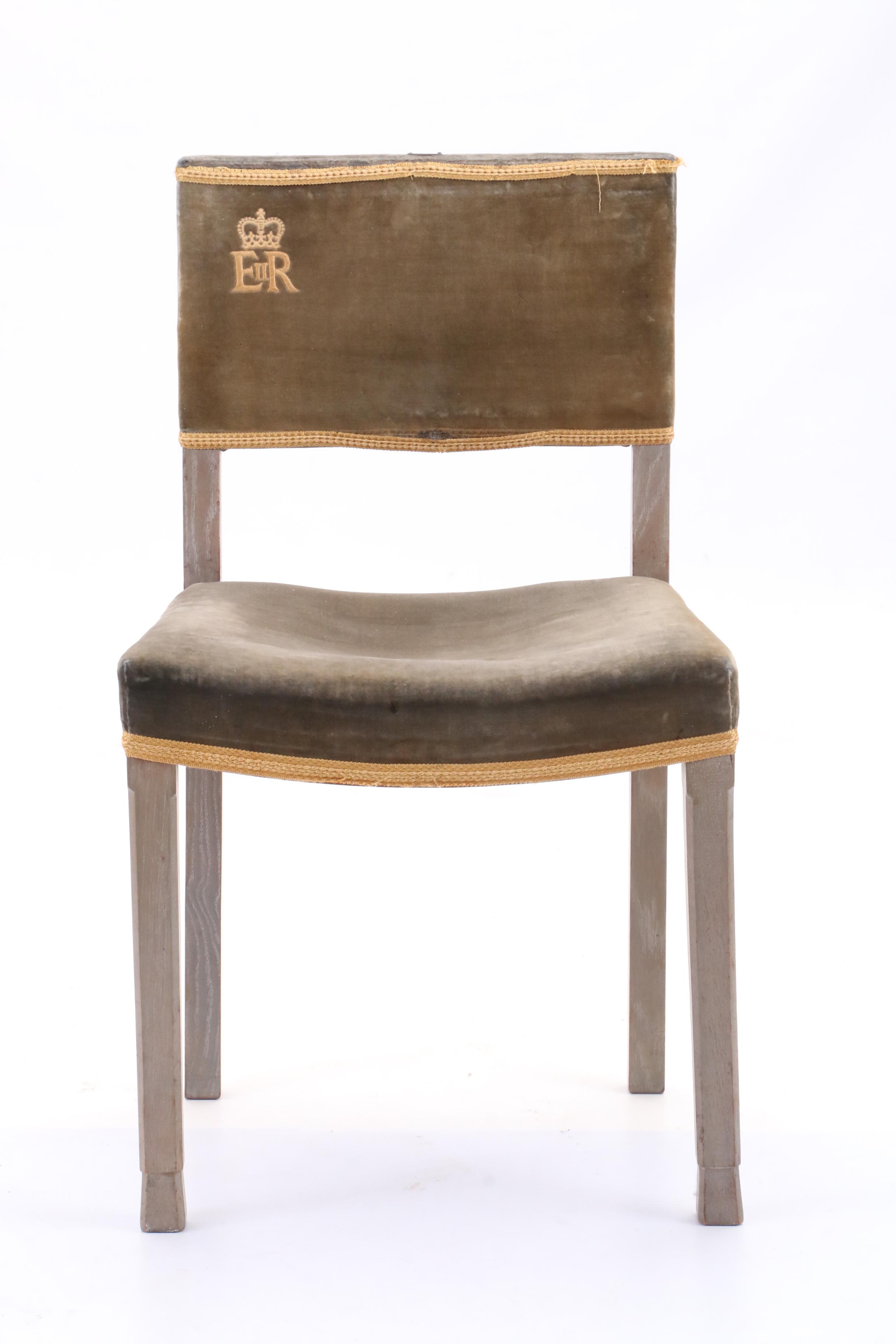 1953 Queen Elizabeth II Limed Oak Coronation Chair EBTH
