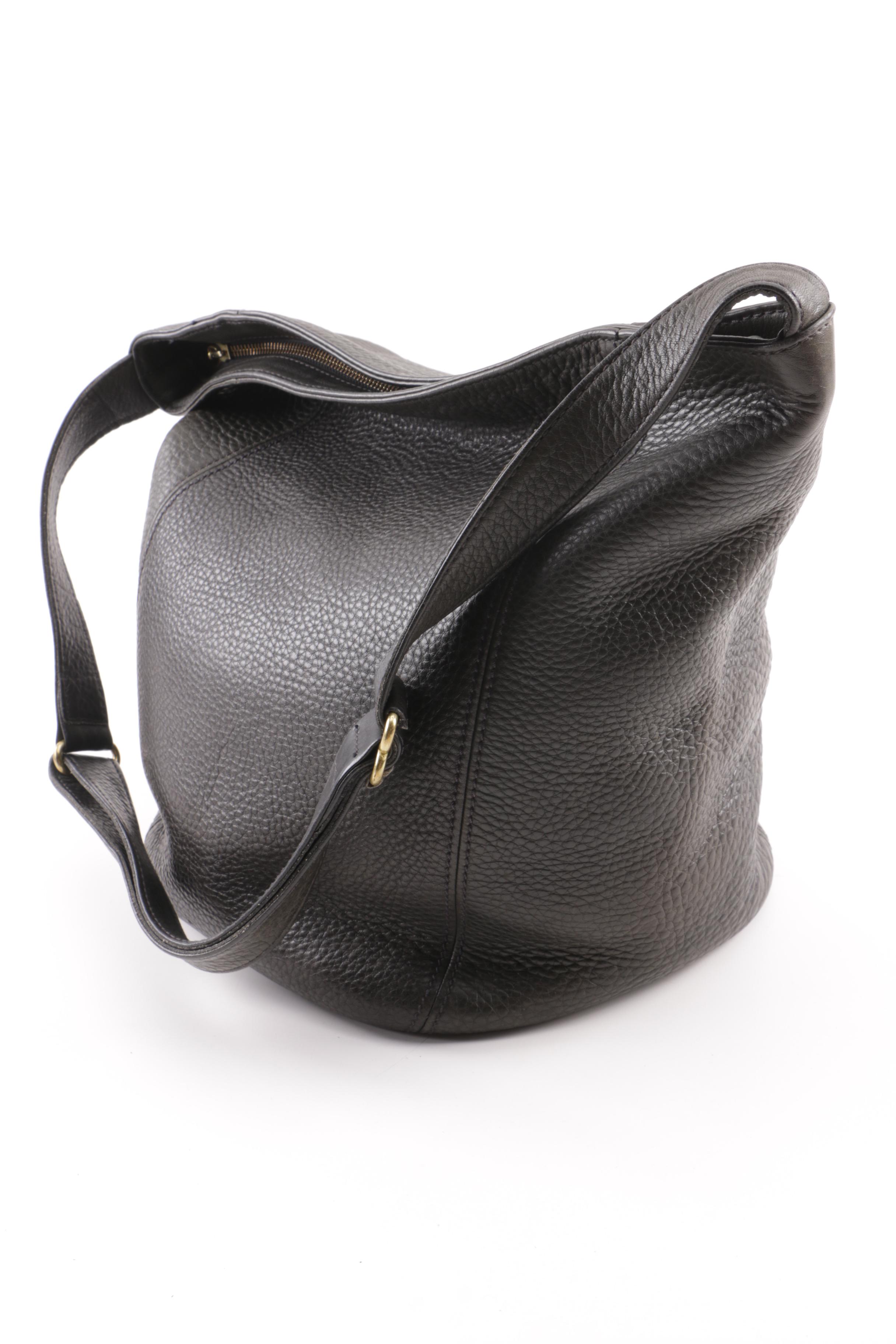 1995 Vintage Coach Sonoma Black Pebbled Leather Bucket Bag EBTH