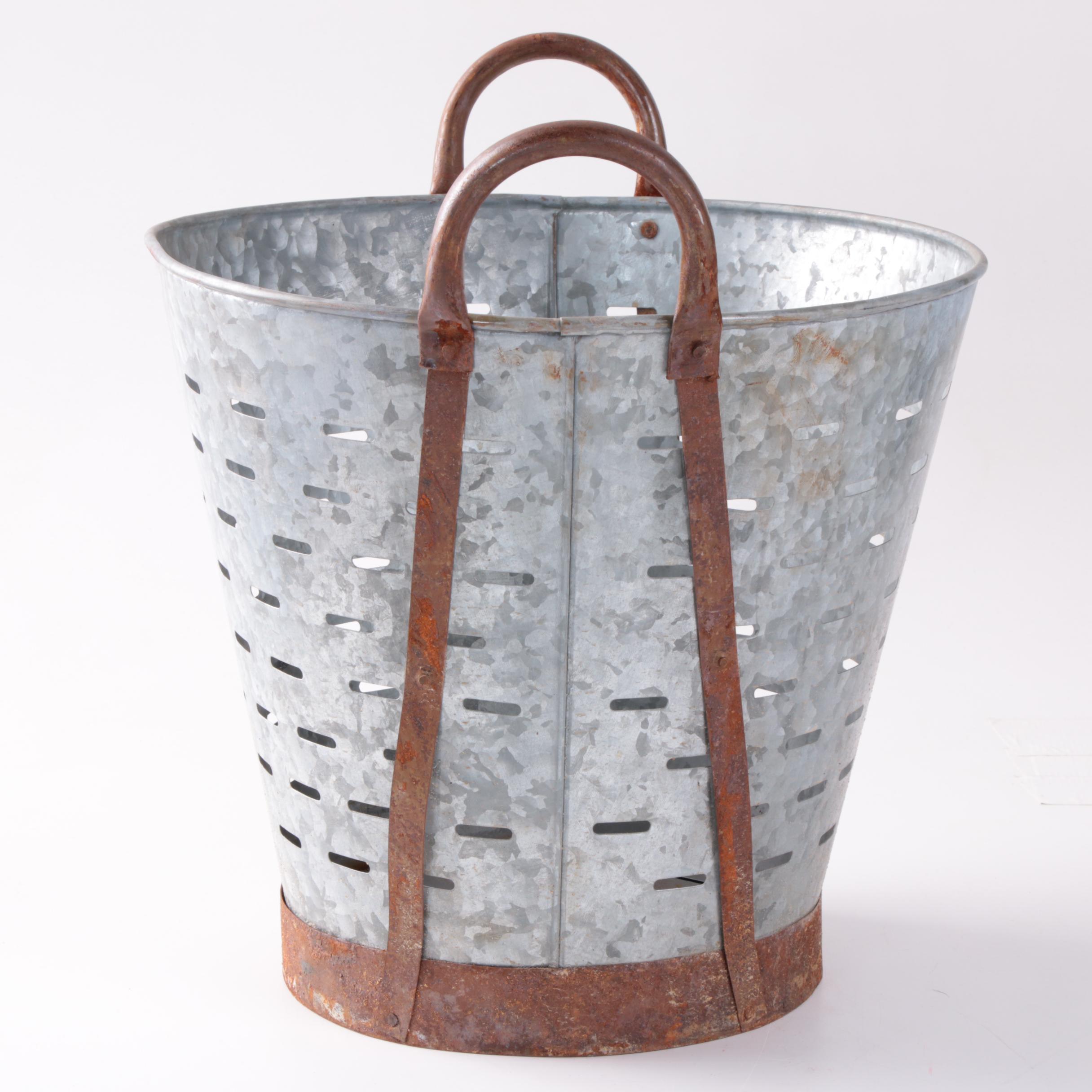 Galvanized Metal Olive Buckets EBTH
