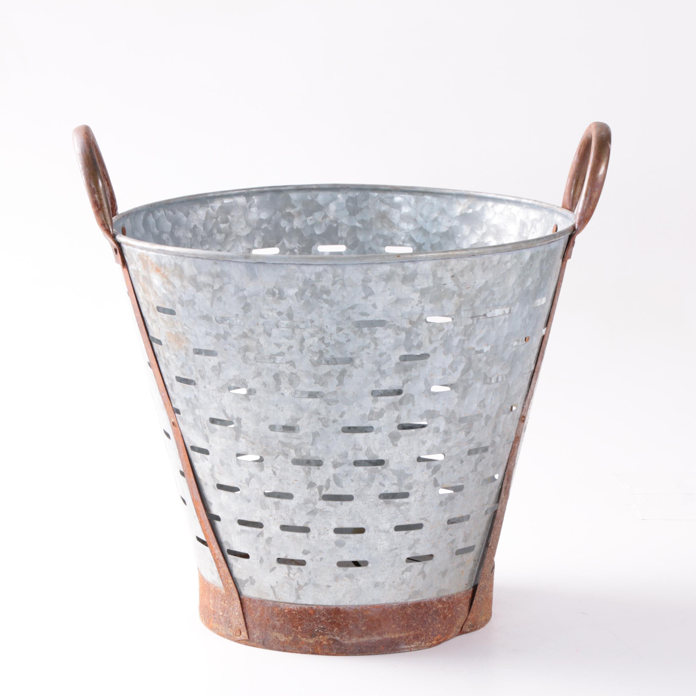 Galvanized Metal Olive Buckets EBTH