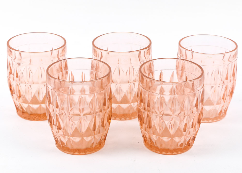 Pink Depression Glass "Windsor Diamond" by Beverage Set EBTH