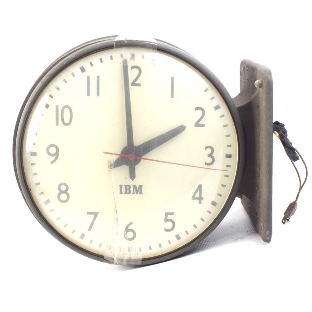 Vintage Industrial IBM Wall Clock EBTH