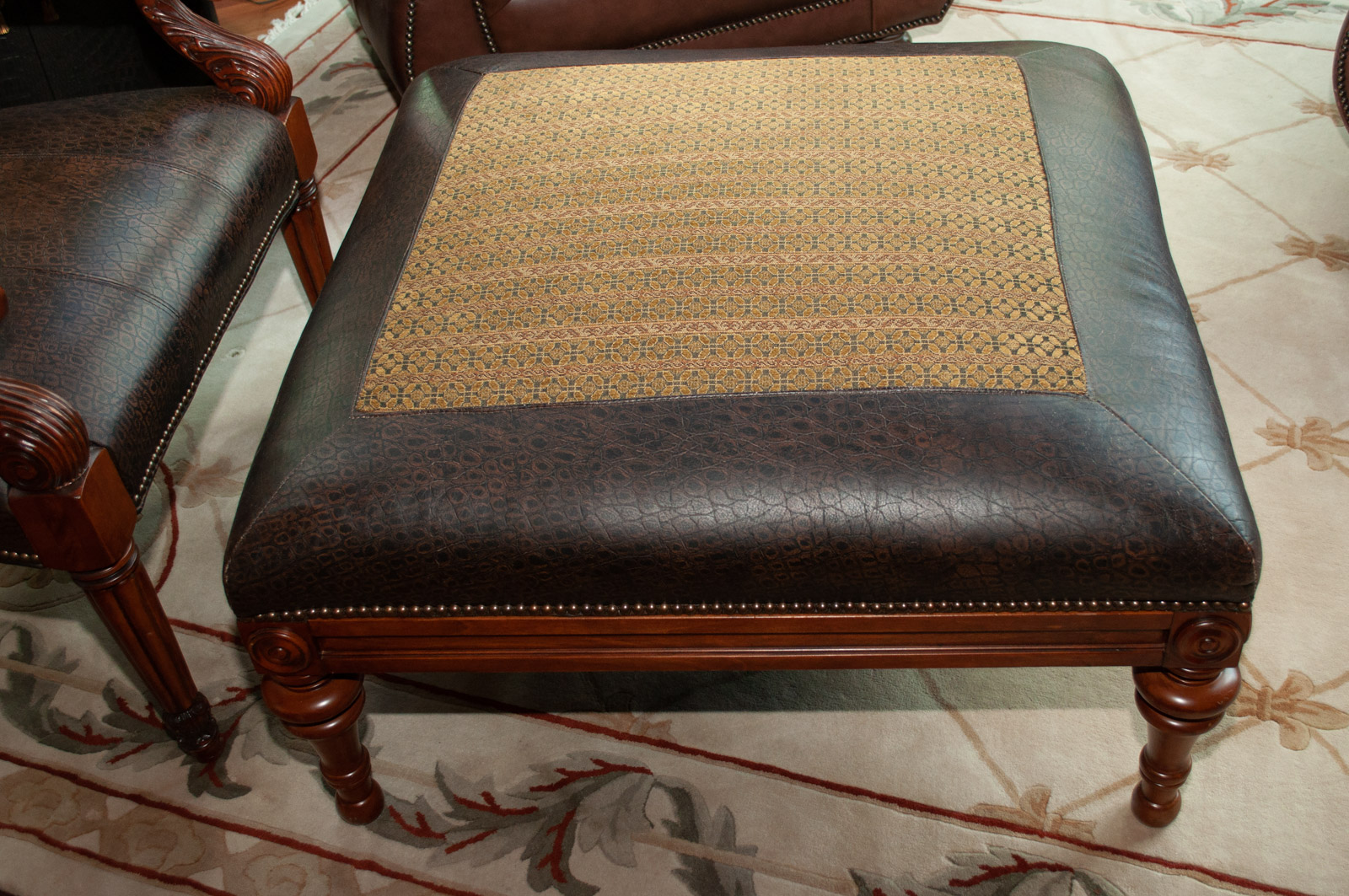 Contemporary Armchair with Matching Ottoman by Fairfield EBTH