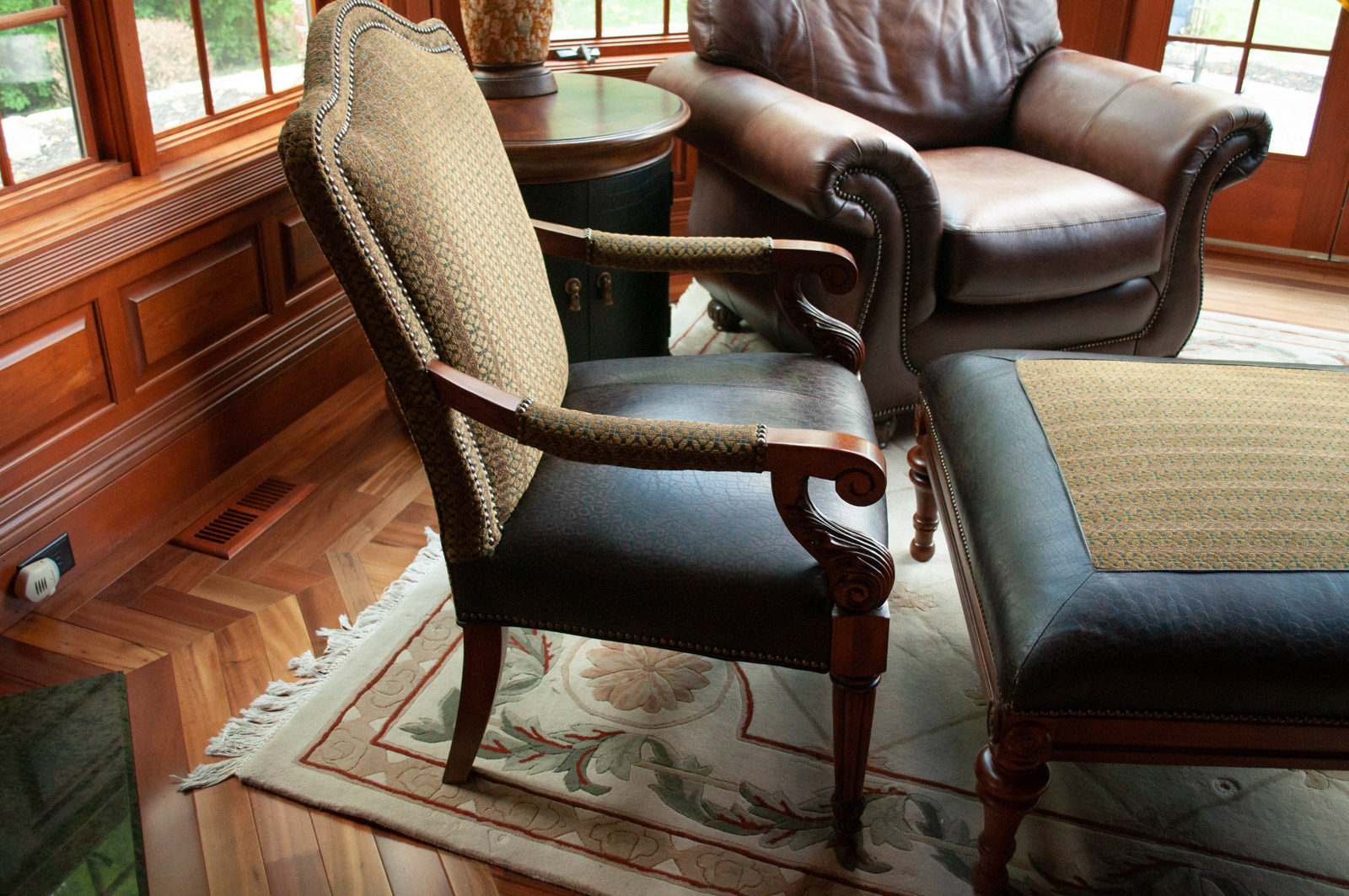 Contemporary Armchair with Matching Ottoman by Fairfield EBTH