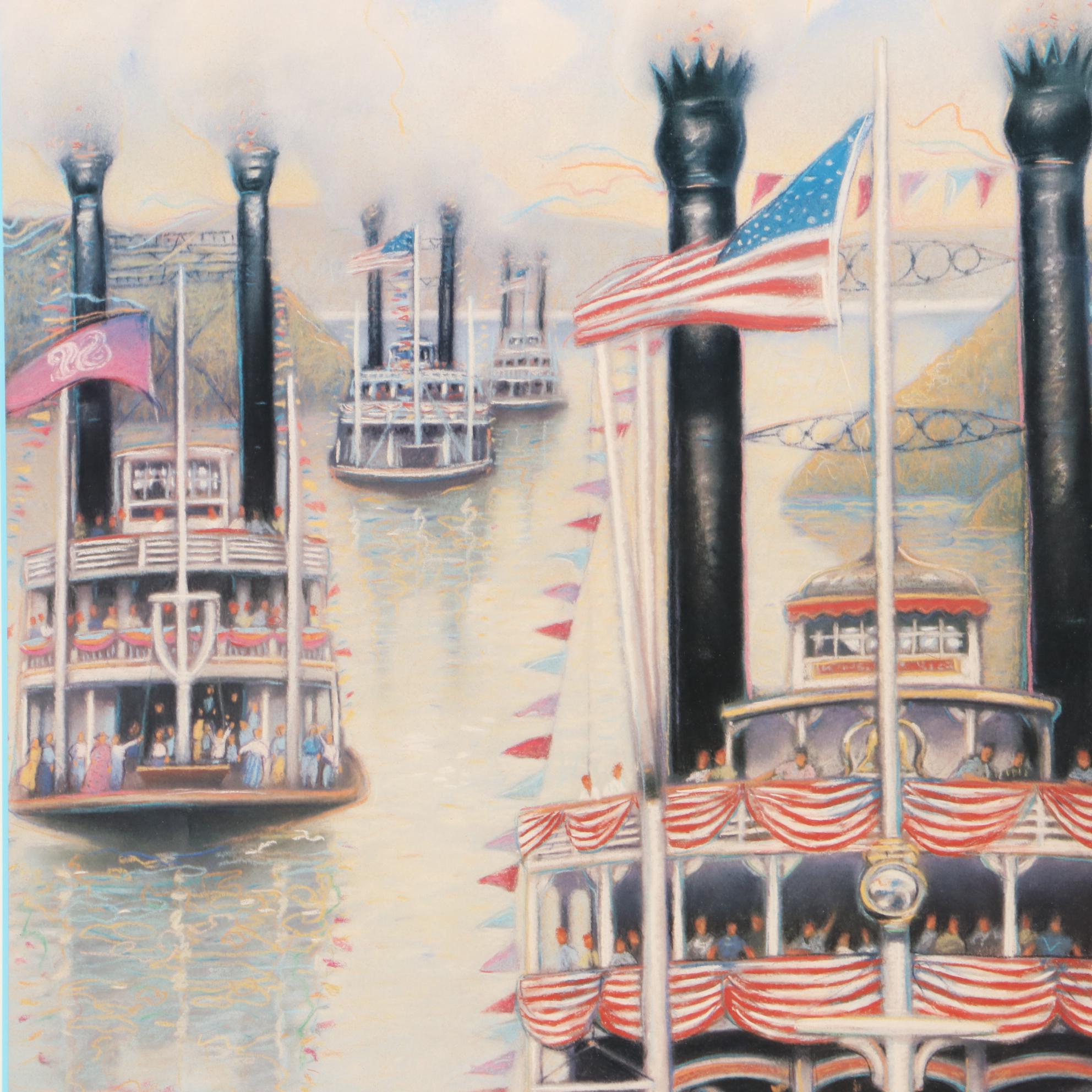 1988 Cincinnati "Tall Stacks" Advertising Framed ...