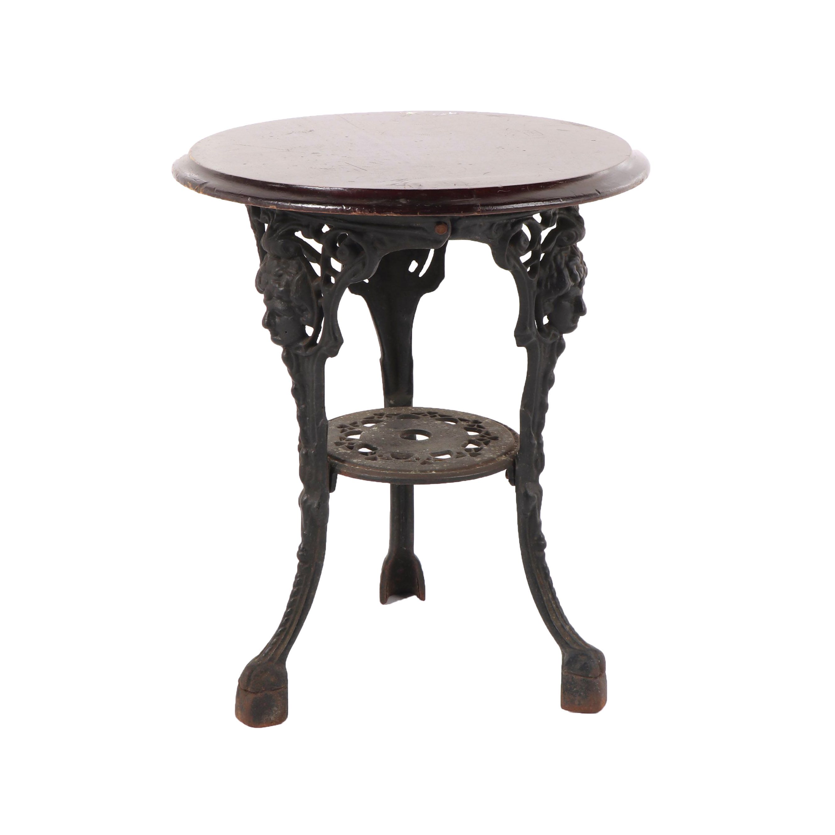 Cast Iron and Wood Occasional Table, Early 20th Century EBTH