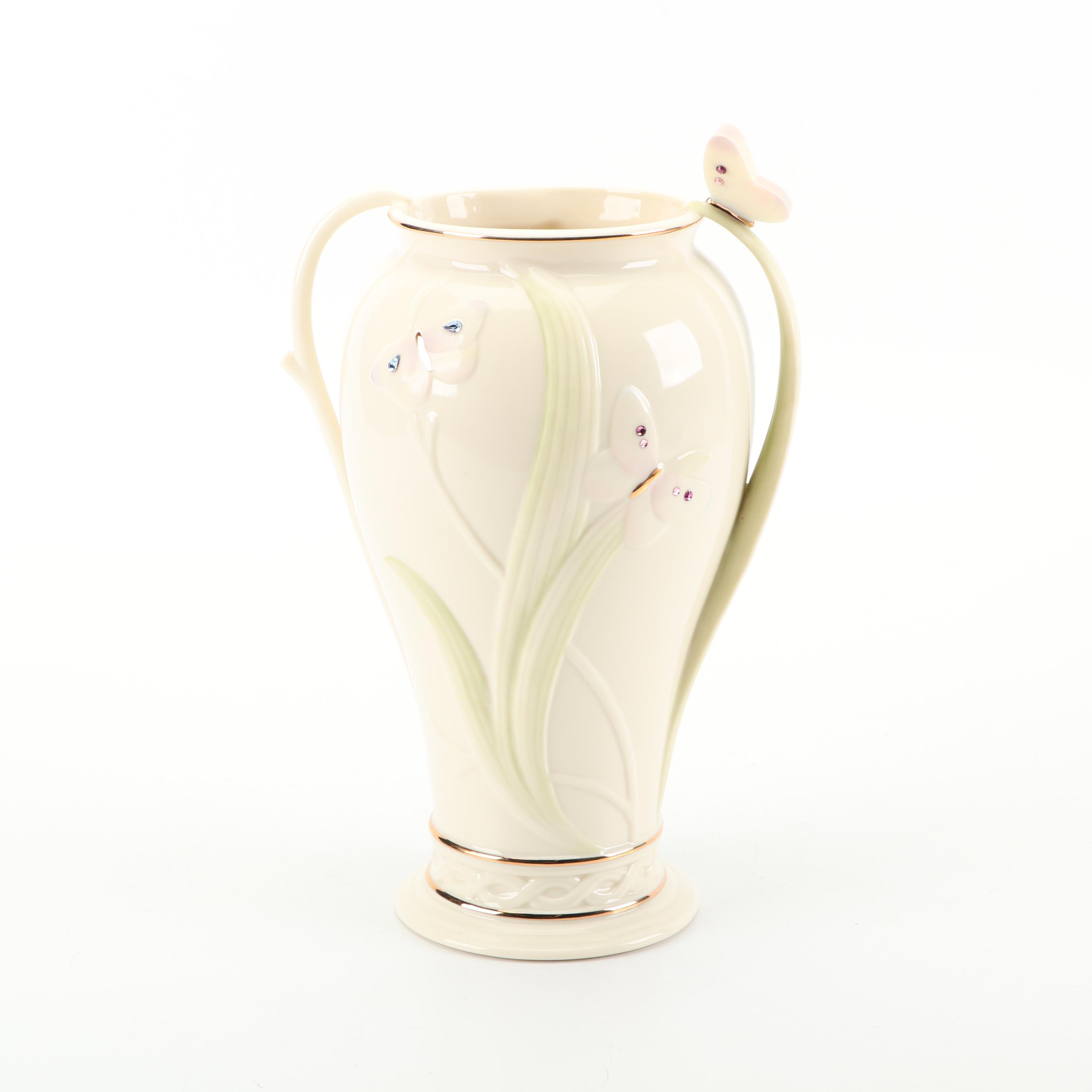 Lenox Jeweled Butterfly Vase With Swarovski Crystals Ebth