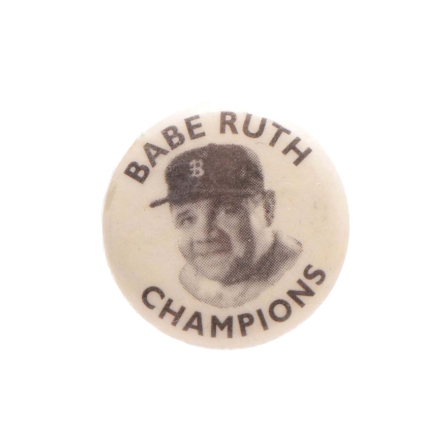 1934 Babe Ruth "Champions Quaker Oats" Premium Baseball Pin