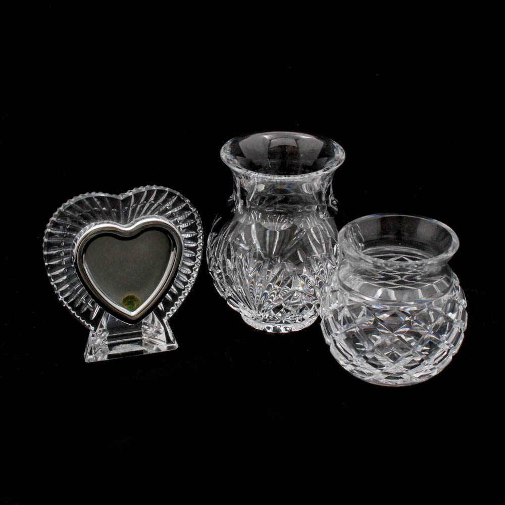 Waterford 1998 Mother S Day Vase Vase And Heart Shaped Frame Ebth