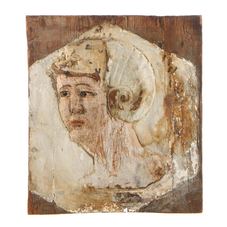 16th Century Style Italian Polychrome Wooden Relief