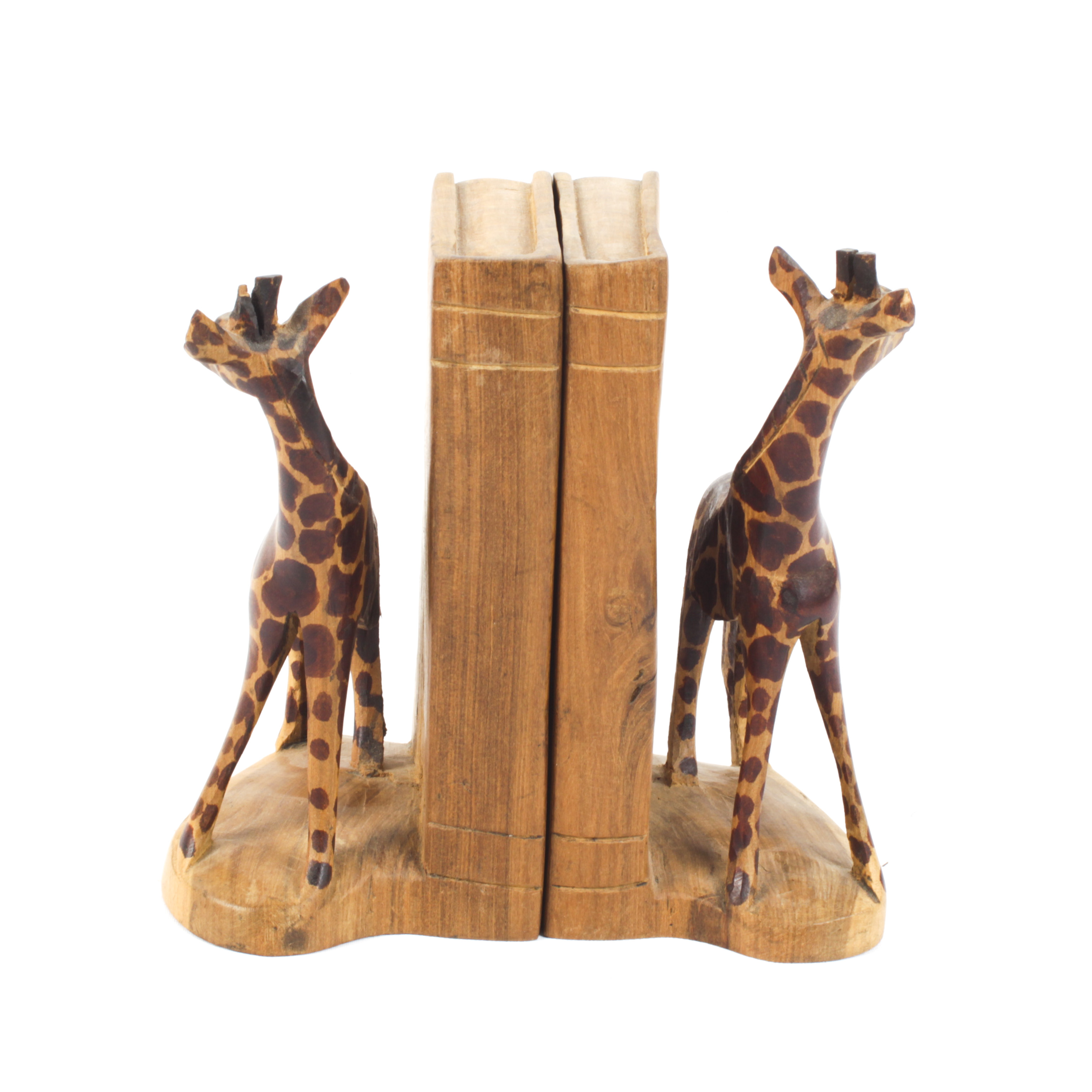 Hand Carved Giraffe Bookends EBTH