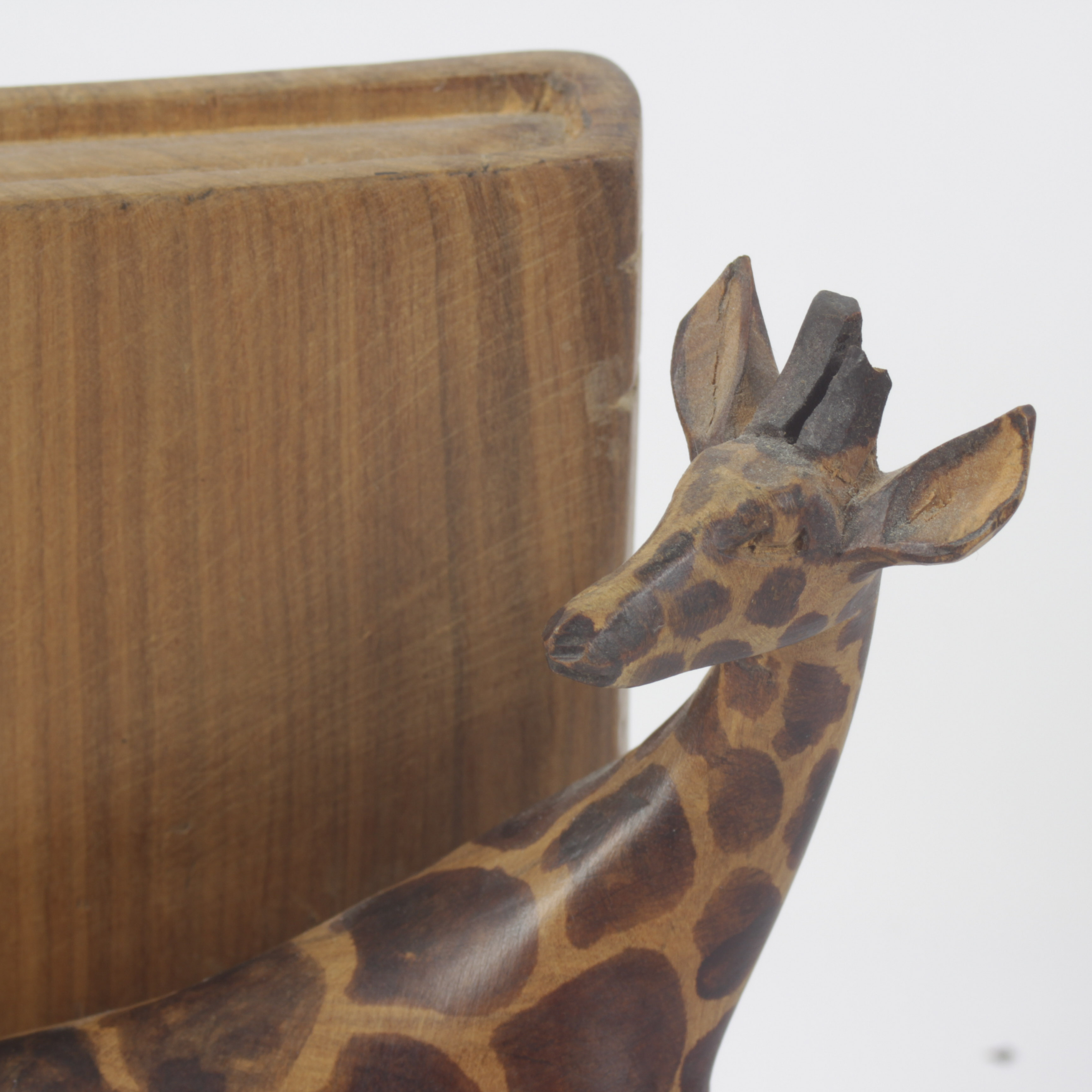 Hand Carved Giraffe Bookends EBTH