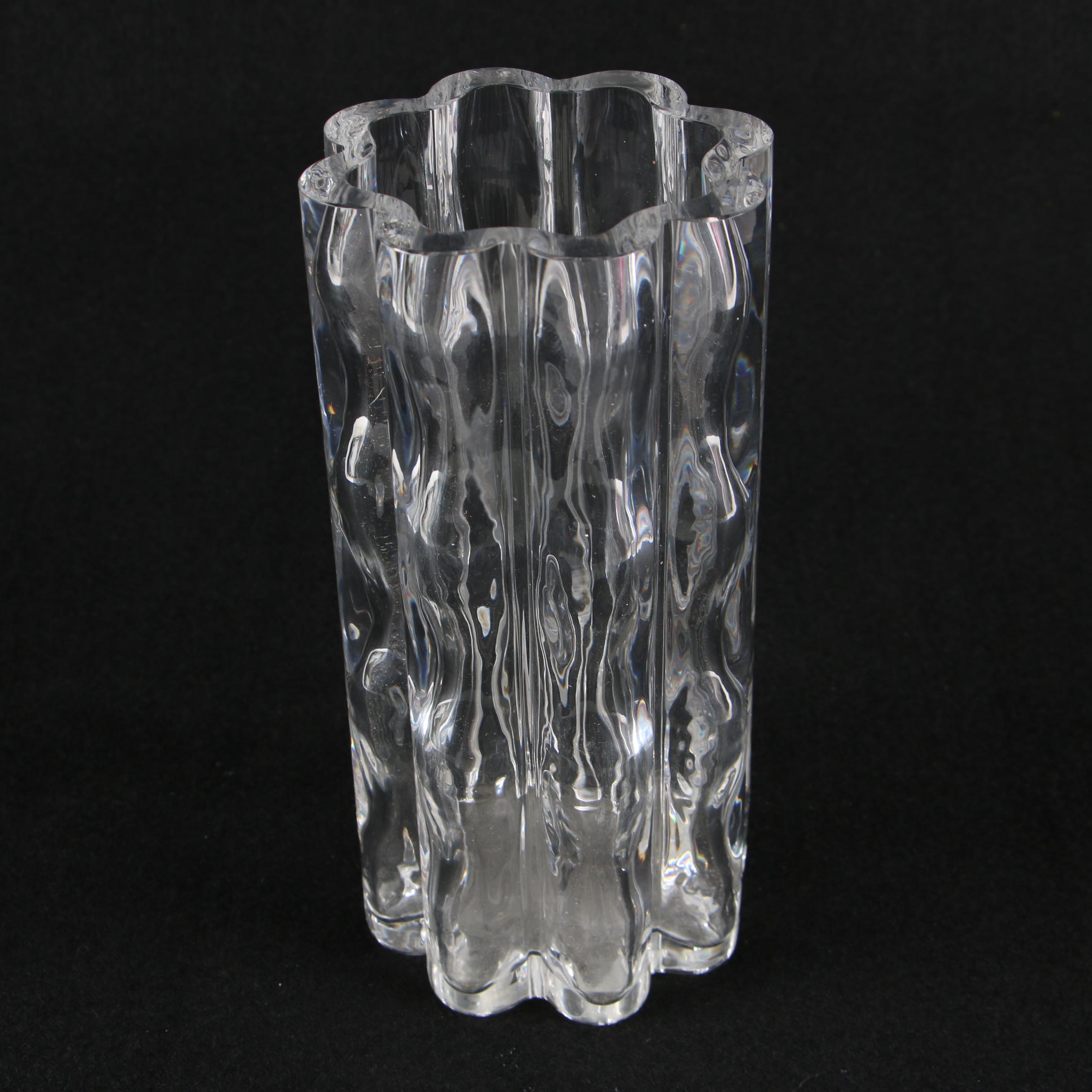Vintage Orrefors Crystal Vase By Jan Johansson Ebth