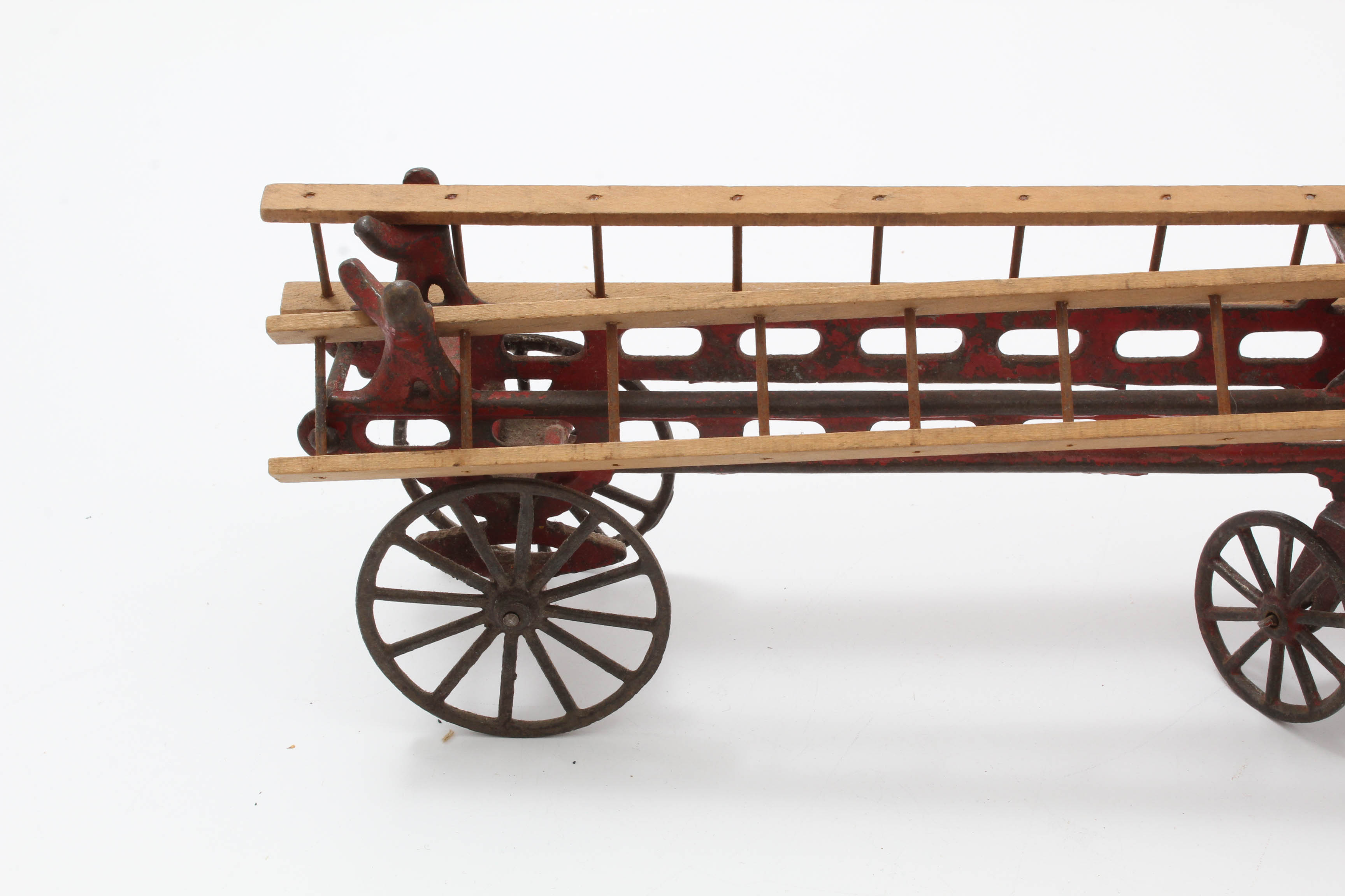 Vintage Kenton Cast Iron Toy Horse Drawn Fire Ladder Wagon EBTH