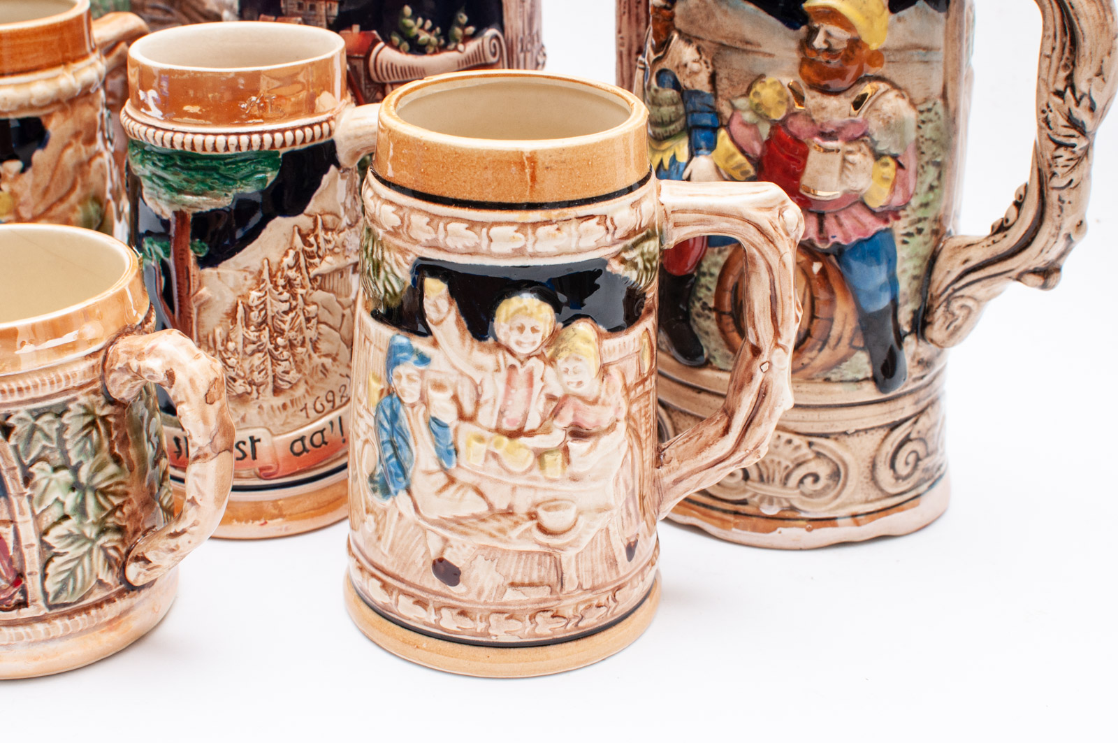 Collection of Beer Steins Including German Music Box Stein EBTH