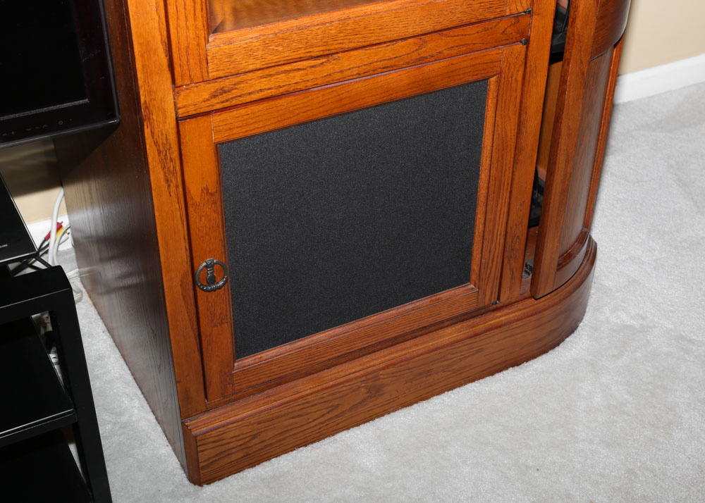 Contemporary Oak Laminate Entertainment Center EBTH