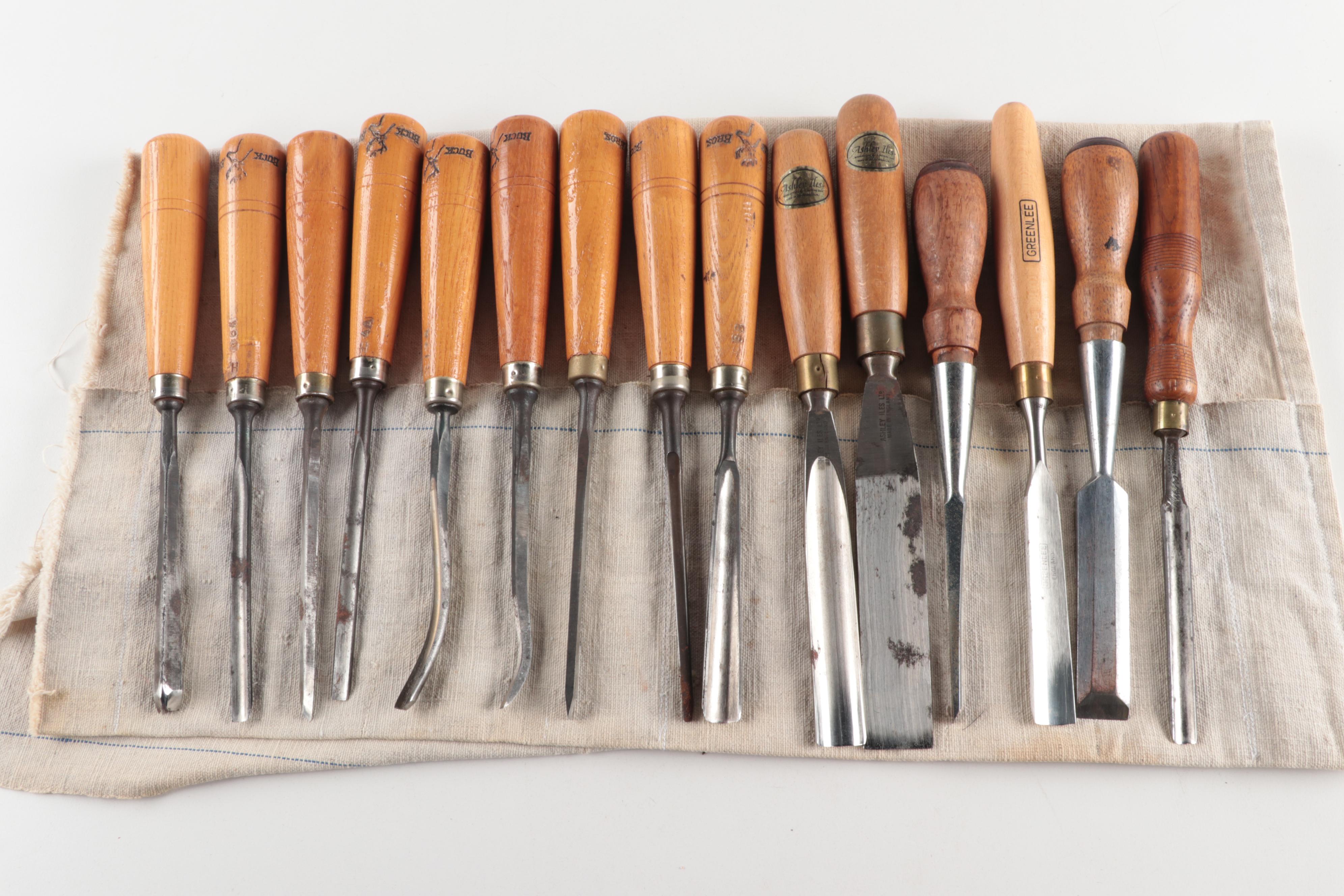 Wood Carving Chisels featuring Buck Bros., Ashley Iles, and Greenlee EBTH