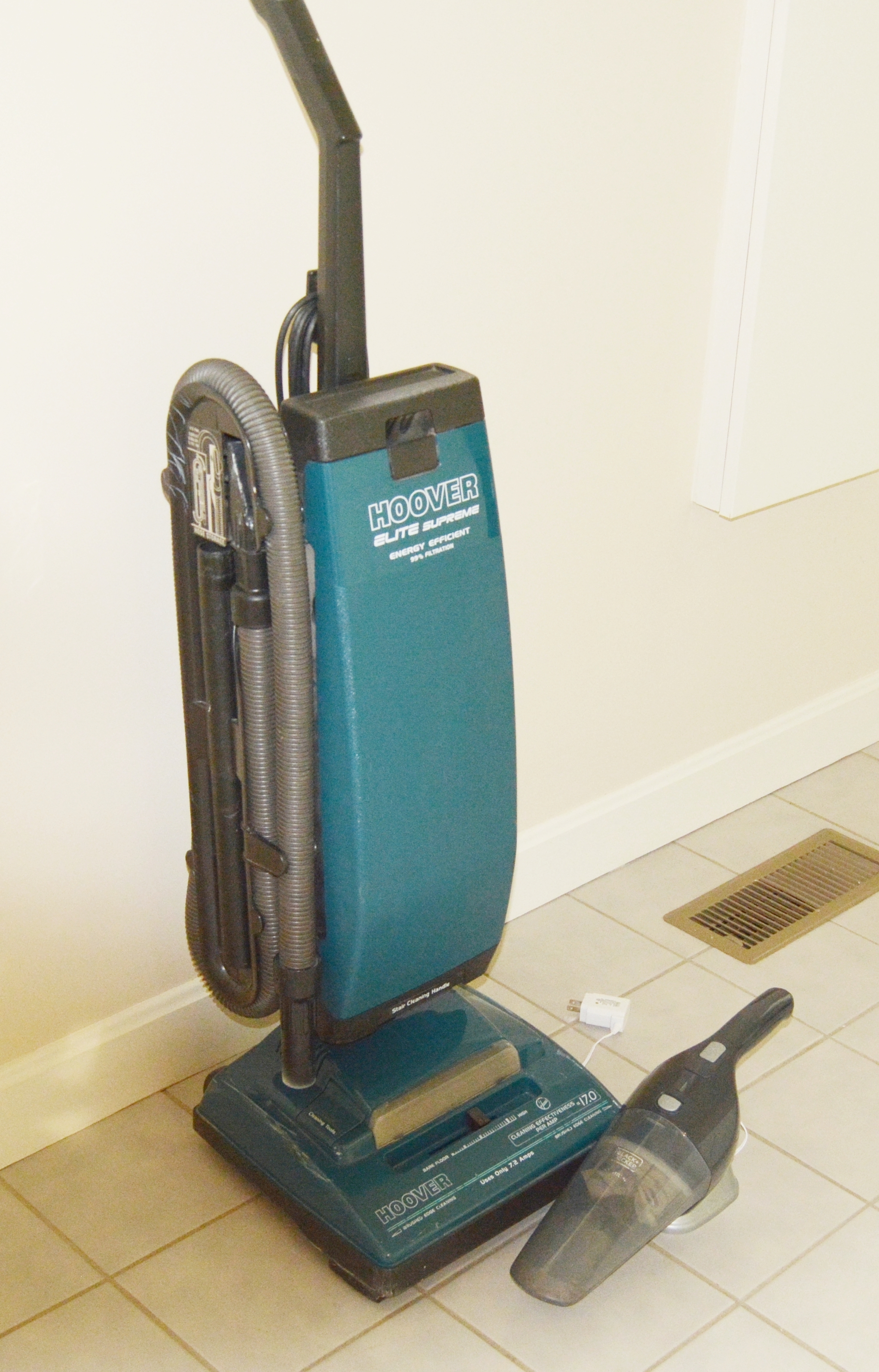 Hoover "Elite Supreme" Upright Vacuum and Black+Decker Hand Vac EBTH