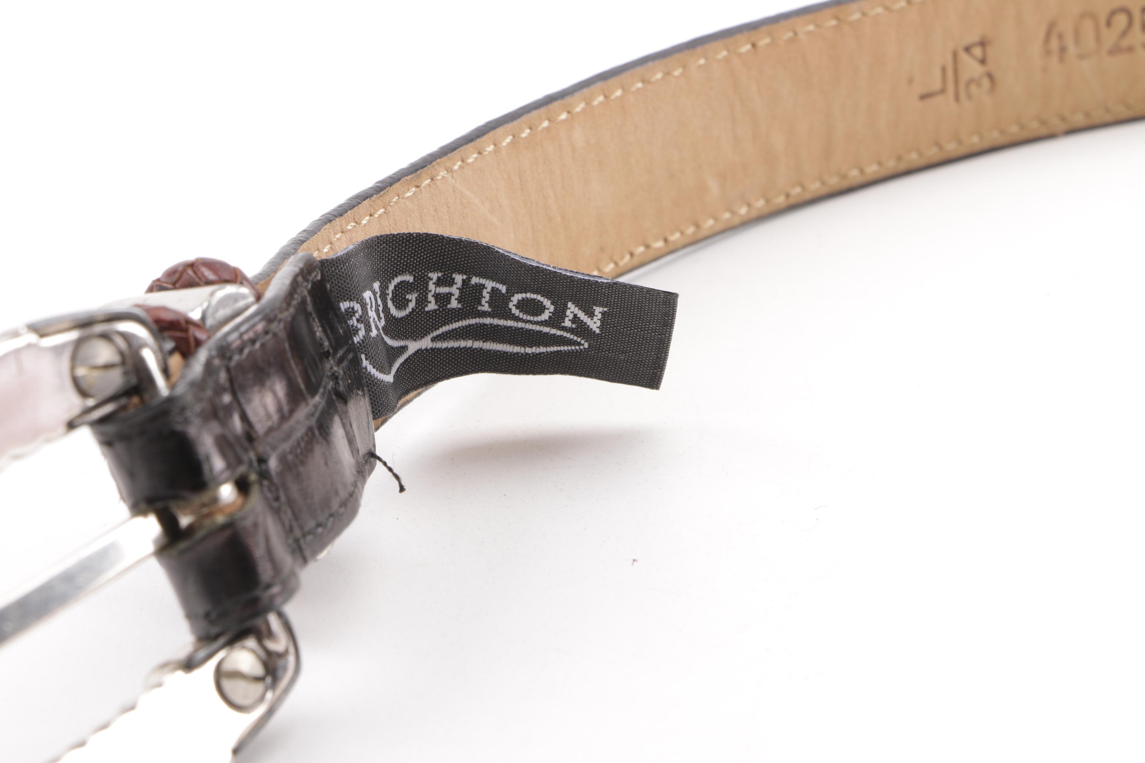 Women's Brighton Leather and Patent Leather Belts EBTH